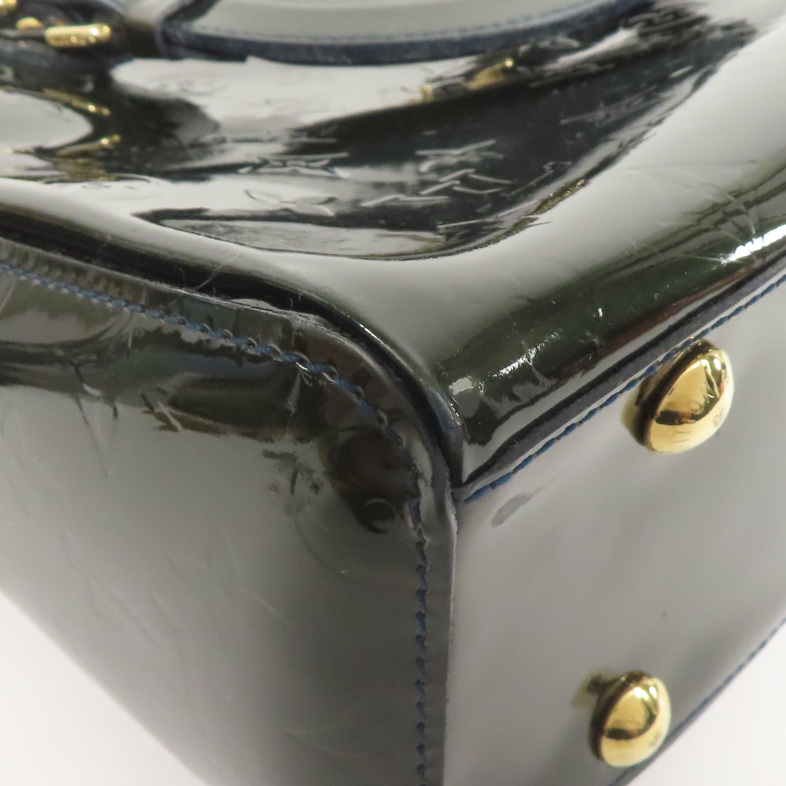 LOUIS VUITTON 漆皮皮革Melrose Arenue金扣手挽袋