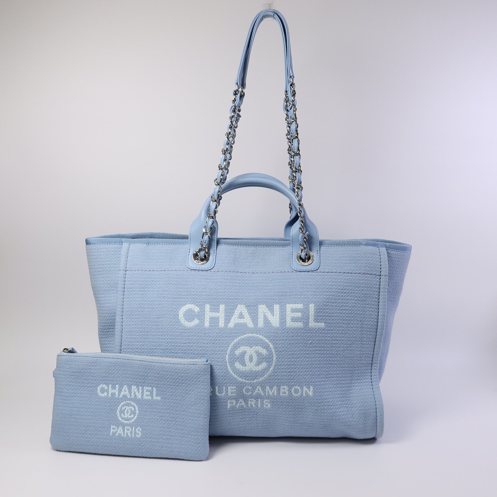 CHANEL 帆布Deauville Tote Medium手挽袋