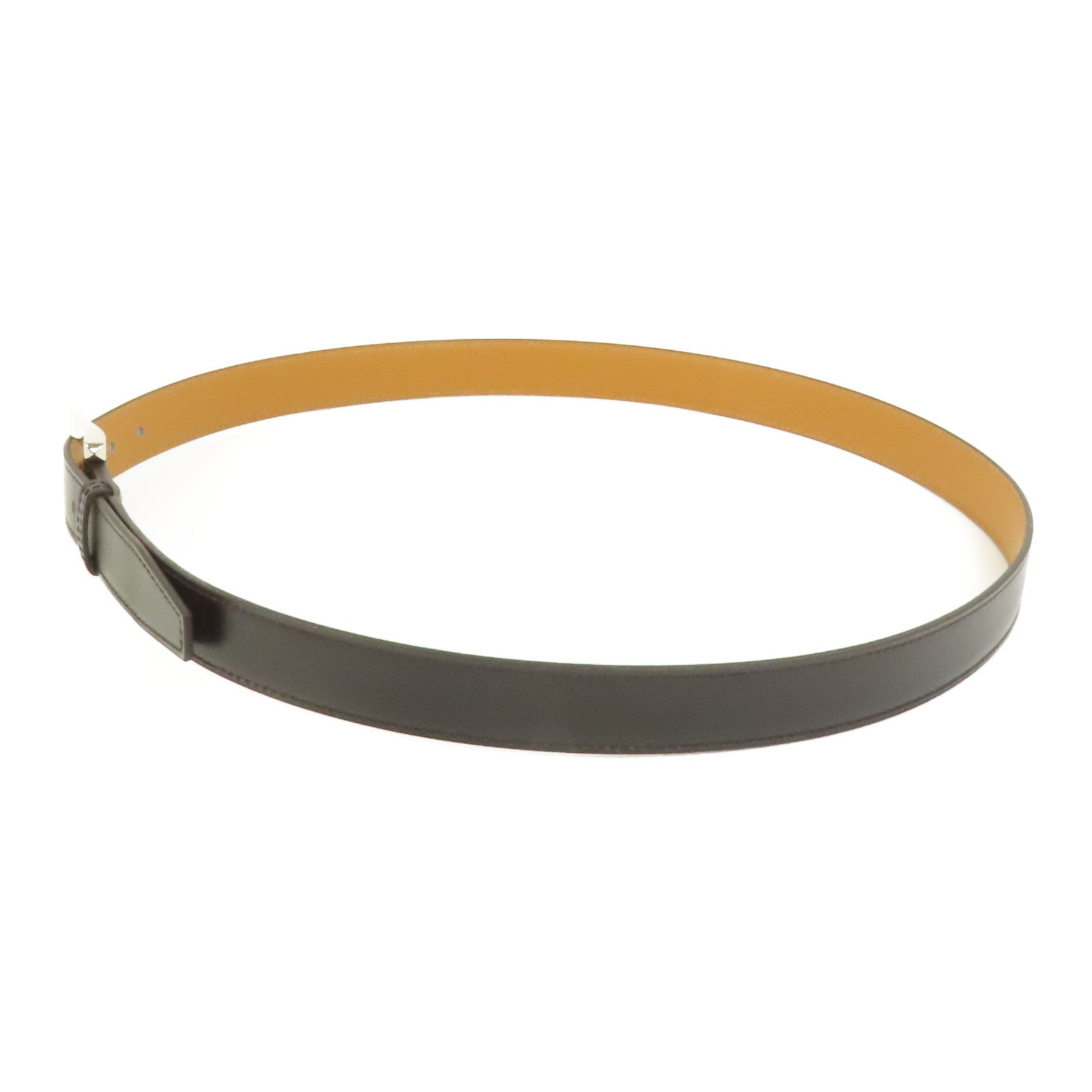 HERMES 【激減優惠】皮革Belt 95cm銀扣皮帶