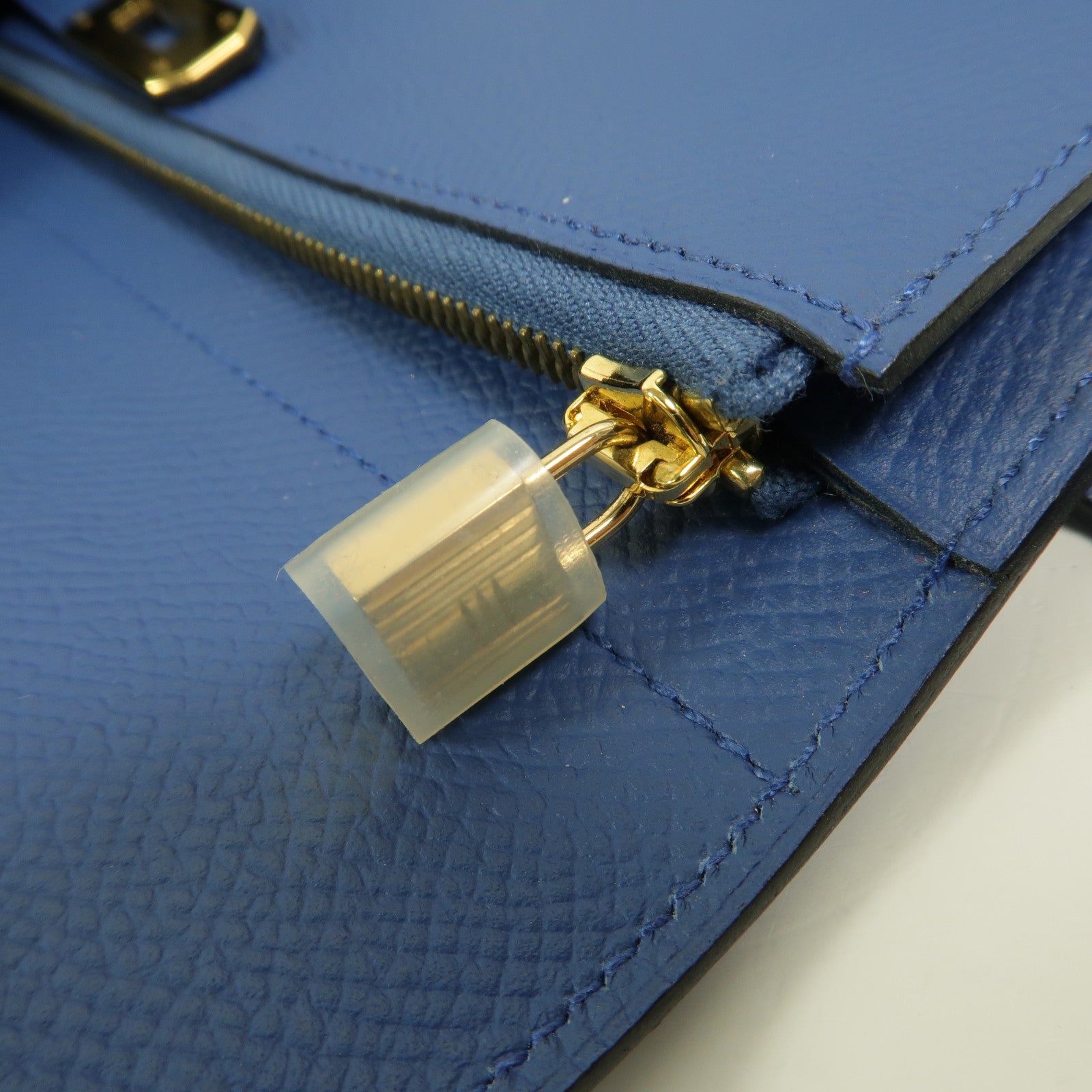 HERMES Epsom皮革Kelly Depliant Medium長錢包Bleu Agate