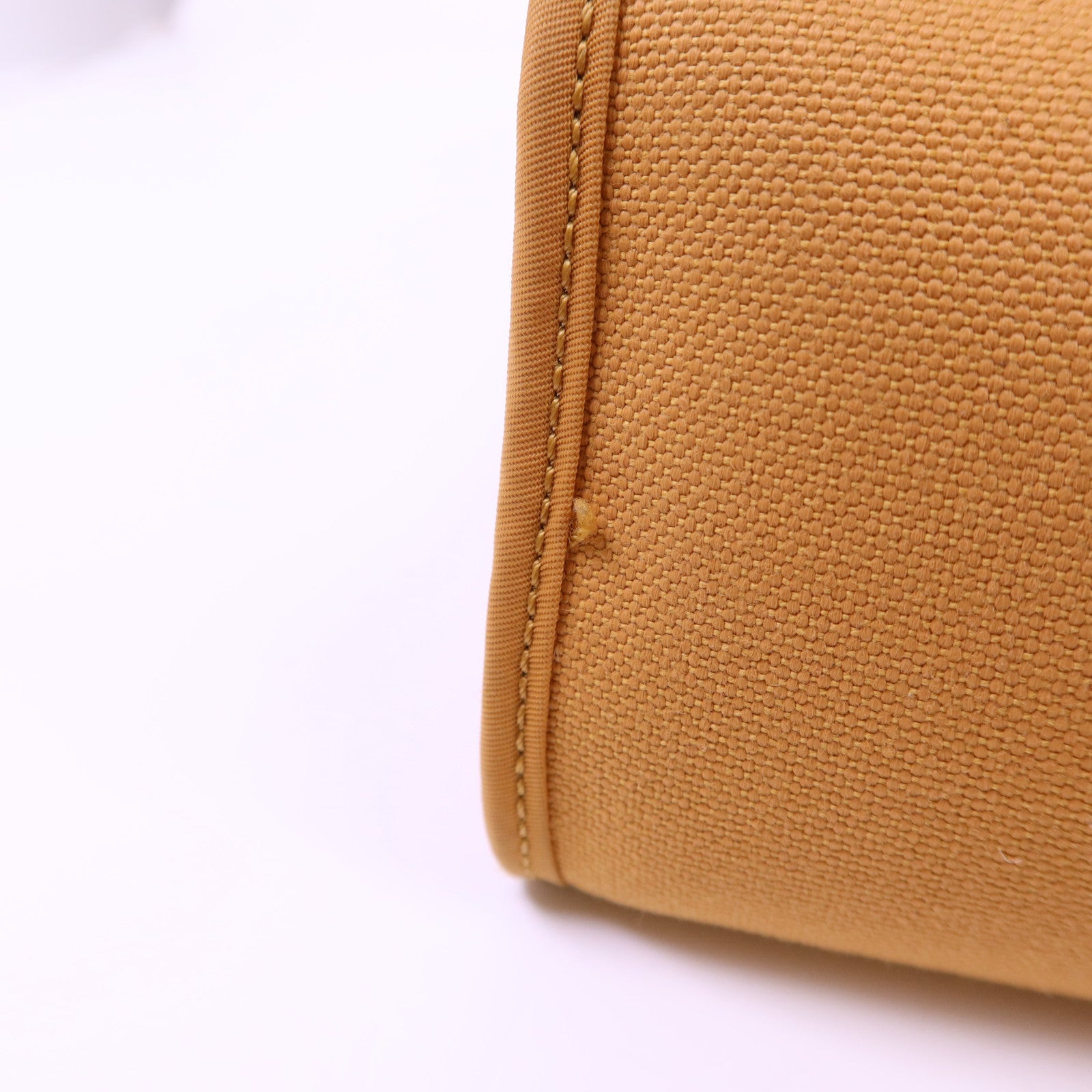 HERMES 帆布Herbag PM銀扣手挽肩背兩用袋Moutarde