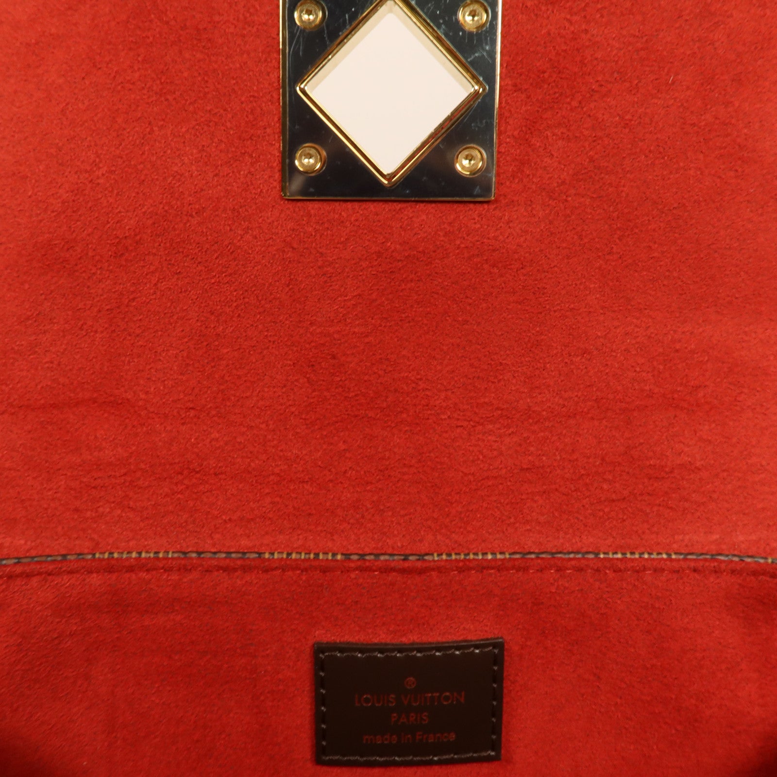 LOUIS VUITTON Damier Bergamo PM金扣手挽肩背兩用袋