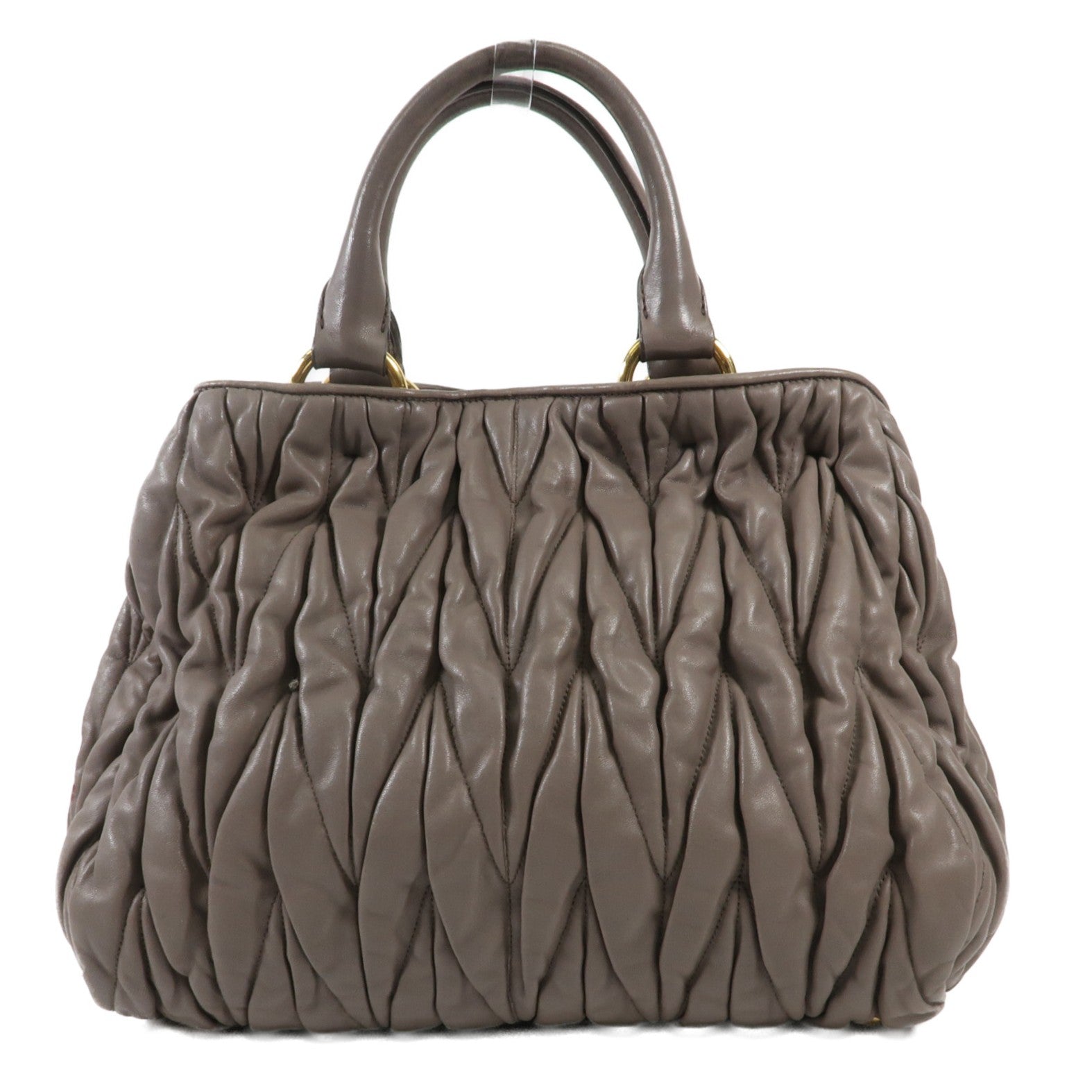 Miu Miu 牛皮皮革2 Way Shoulder金扣手挽肩背兩用袋