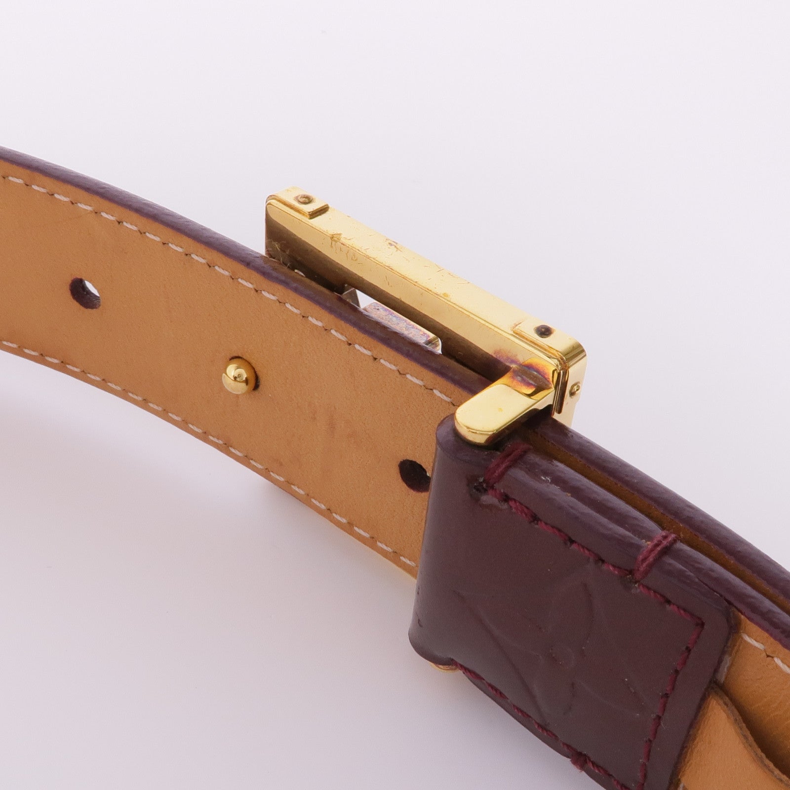 LOUIS VUITTON Vernis Ceinture Frame金扣皮帶