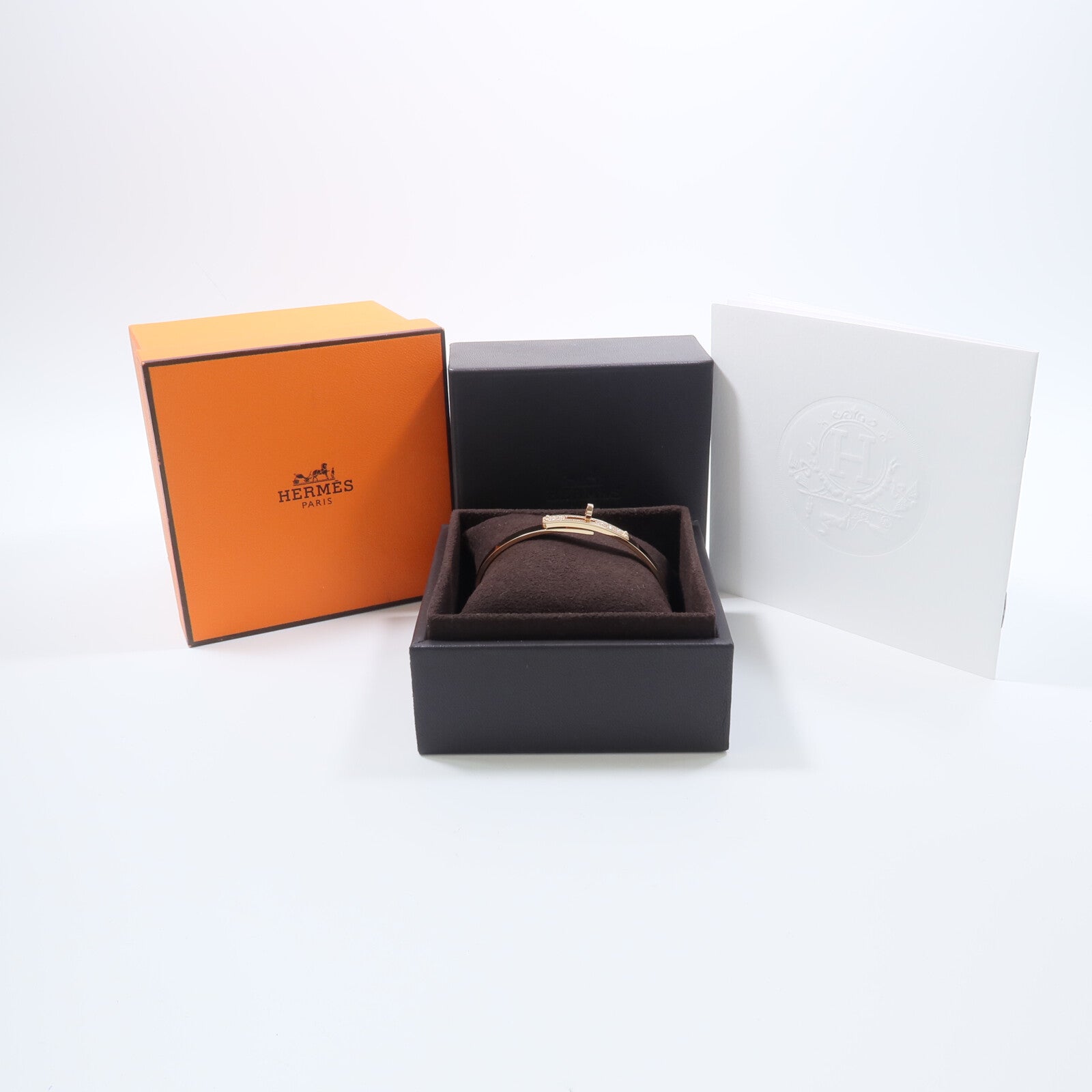 HERMES 18K玫瑰金Kelly Bracelet Diamond鑽石手鐲