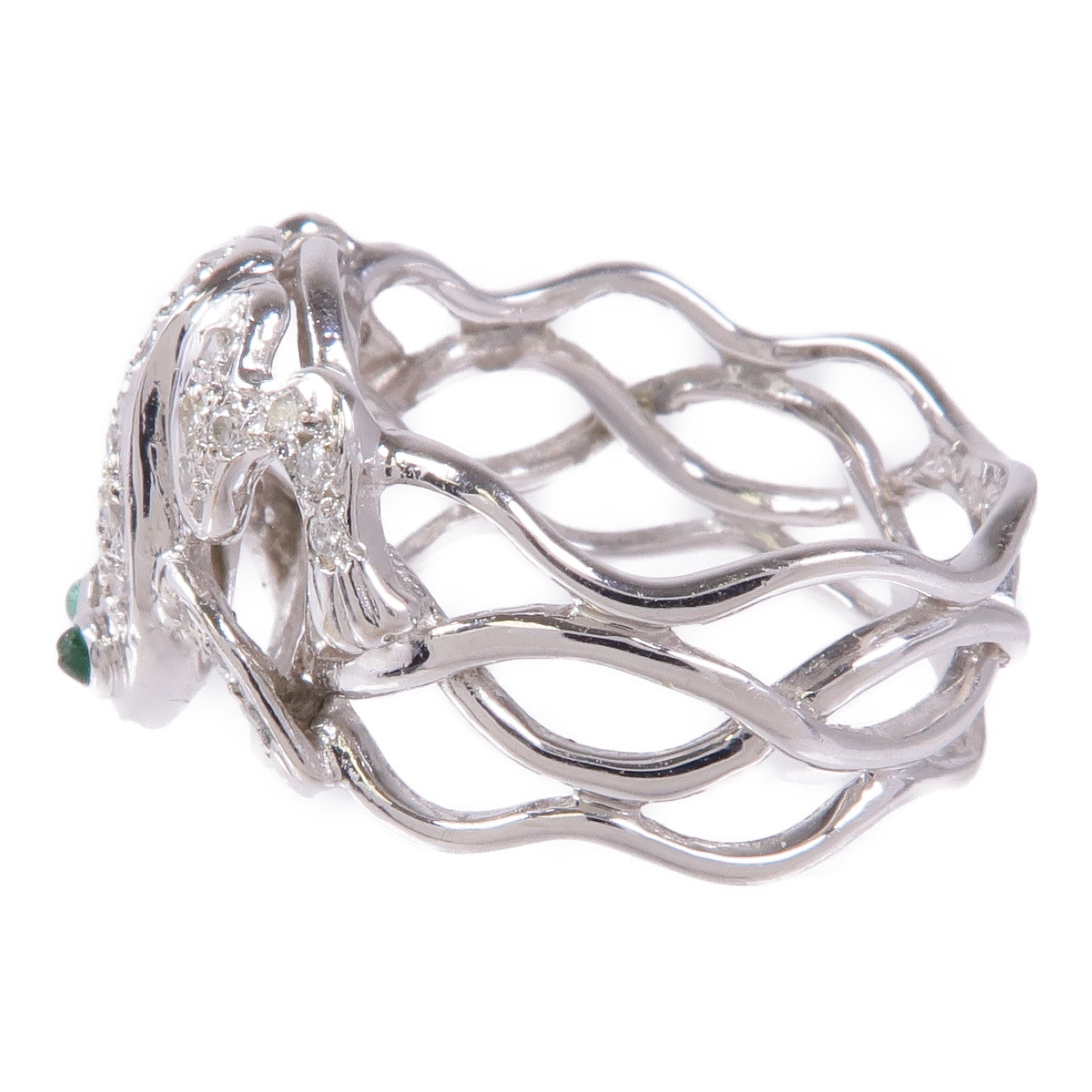 JEWELRY 【激減優惠】18K白金Emerald/Diamond Ring綠寶石/鑽石戒指US#6.25
