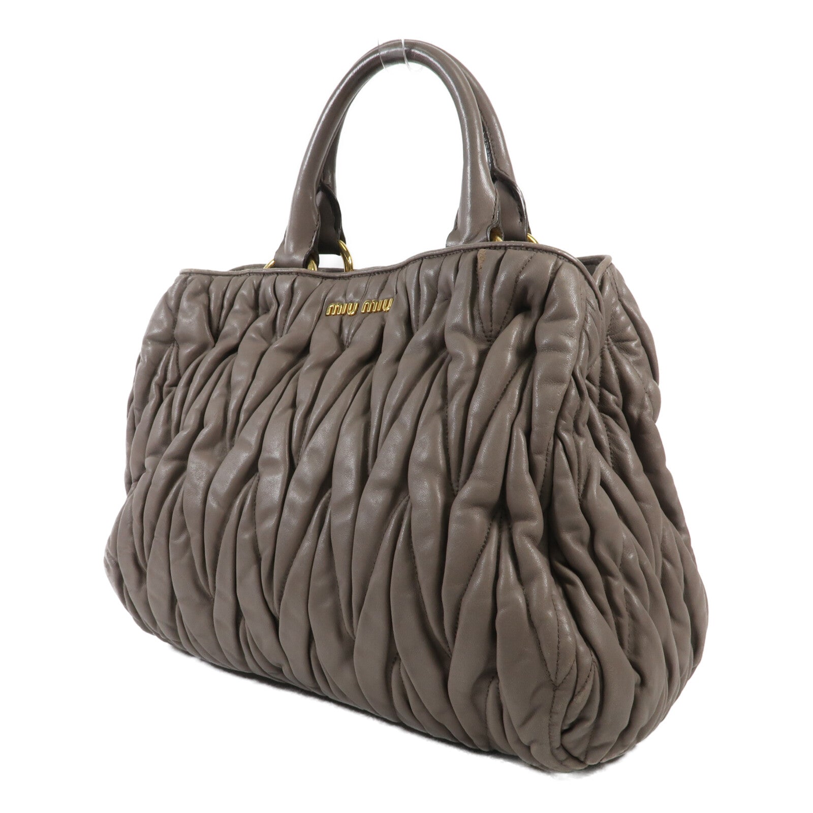 Miu Miu 牛皮皮革2 Way Shoulder金扣手挽肩背兩用袋