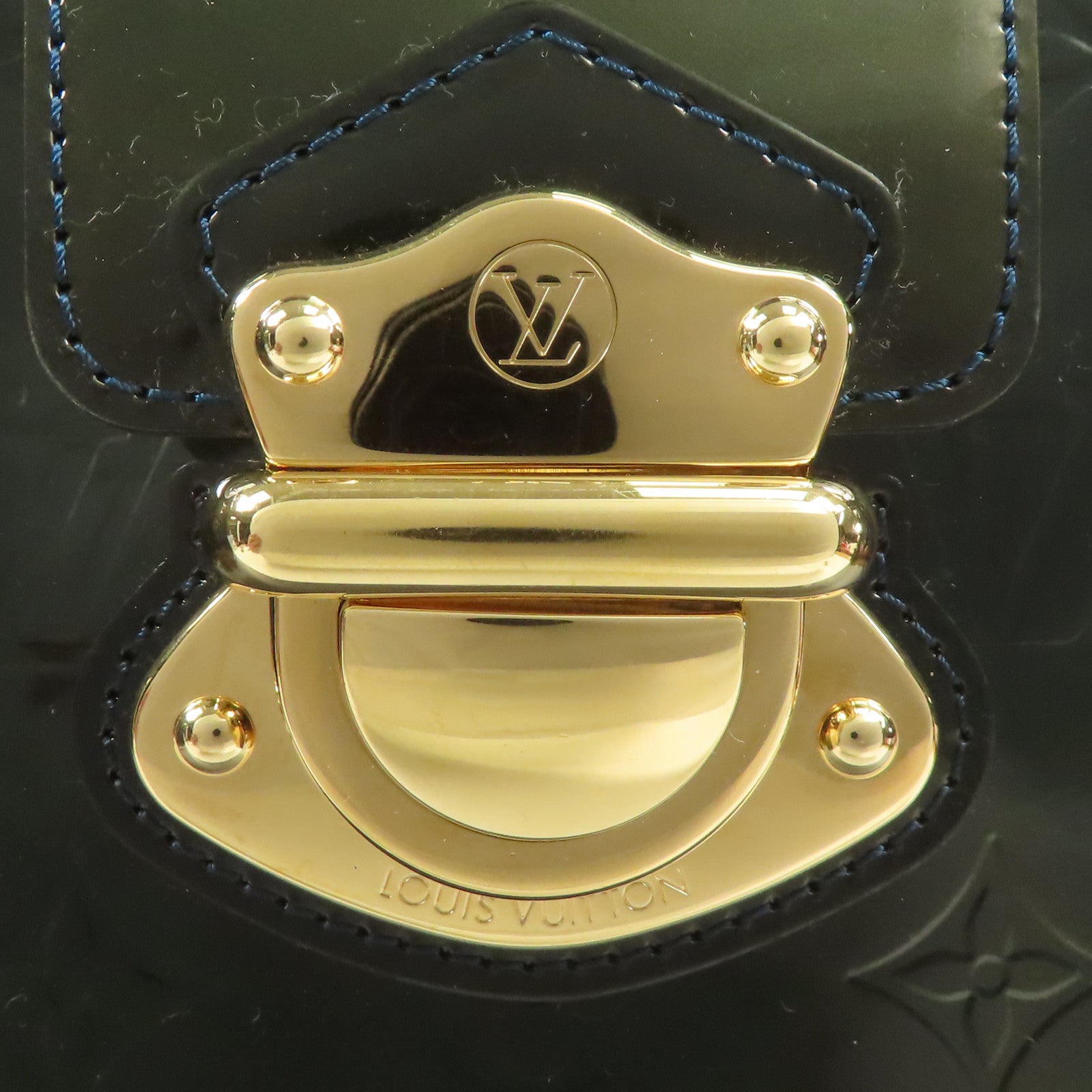 LOUIS VUITTON 漆皮皮革Melrose Arenue金扣手挽袋