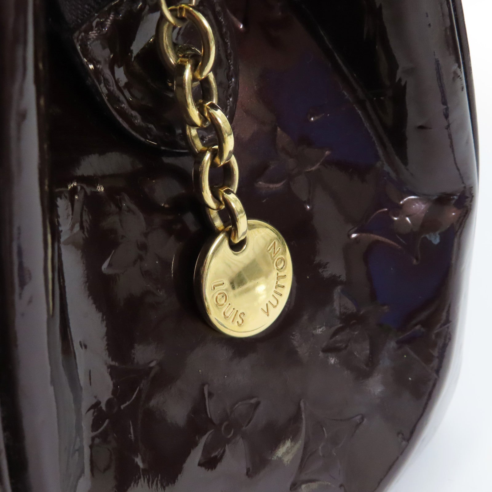 LOUIS VUITTON 【激減優惠】Vernis BreaMM金扣手挽袋紅色