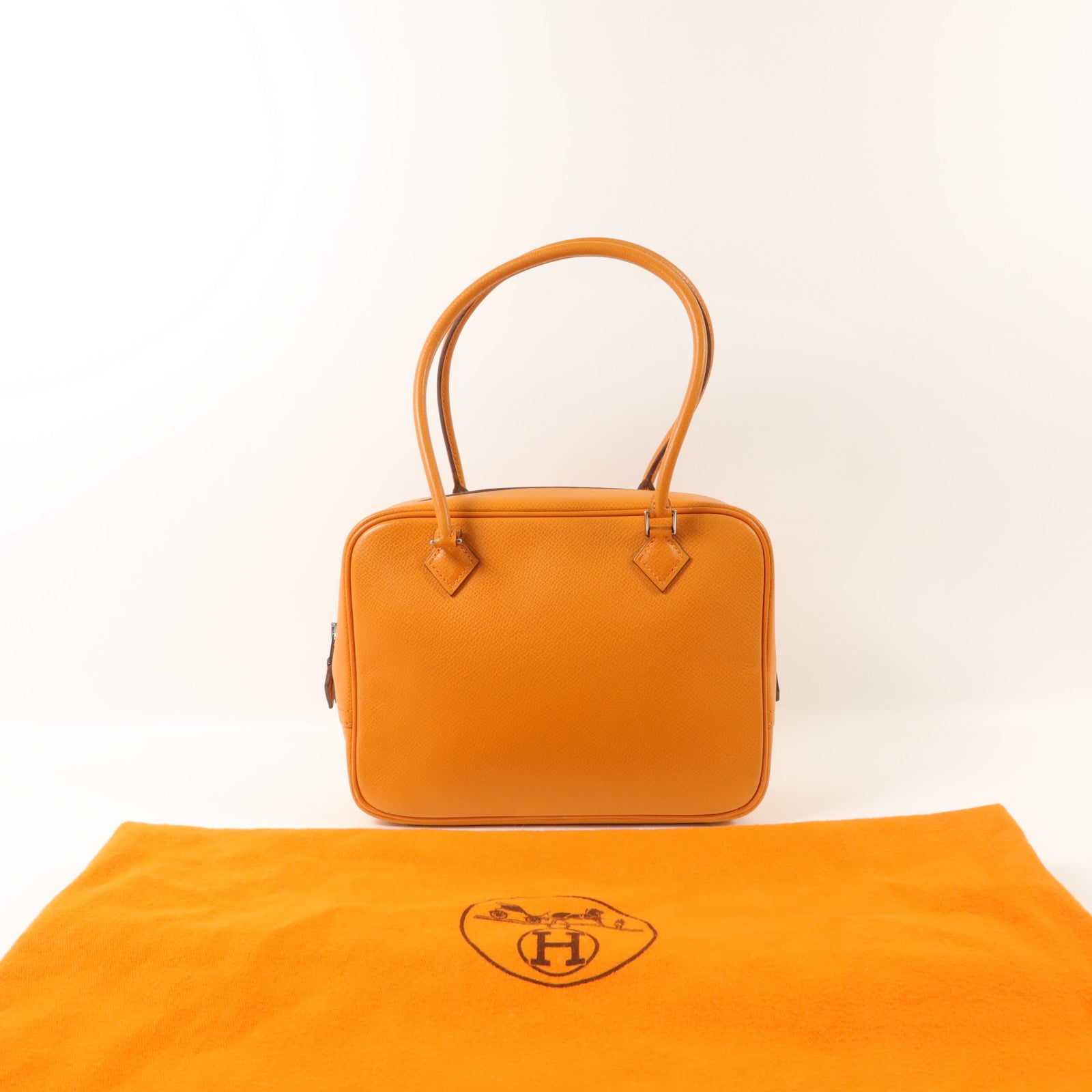 HERMES Epsom皮革Mini Plume手挽袋Orange