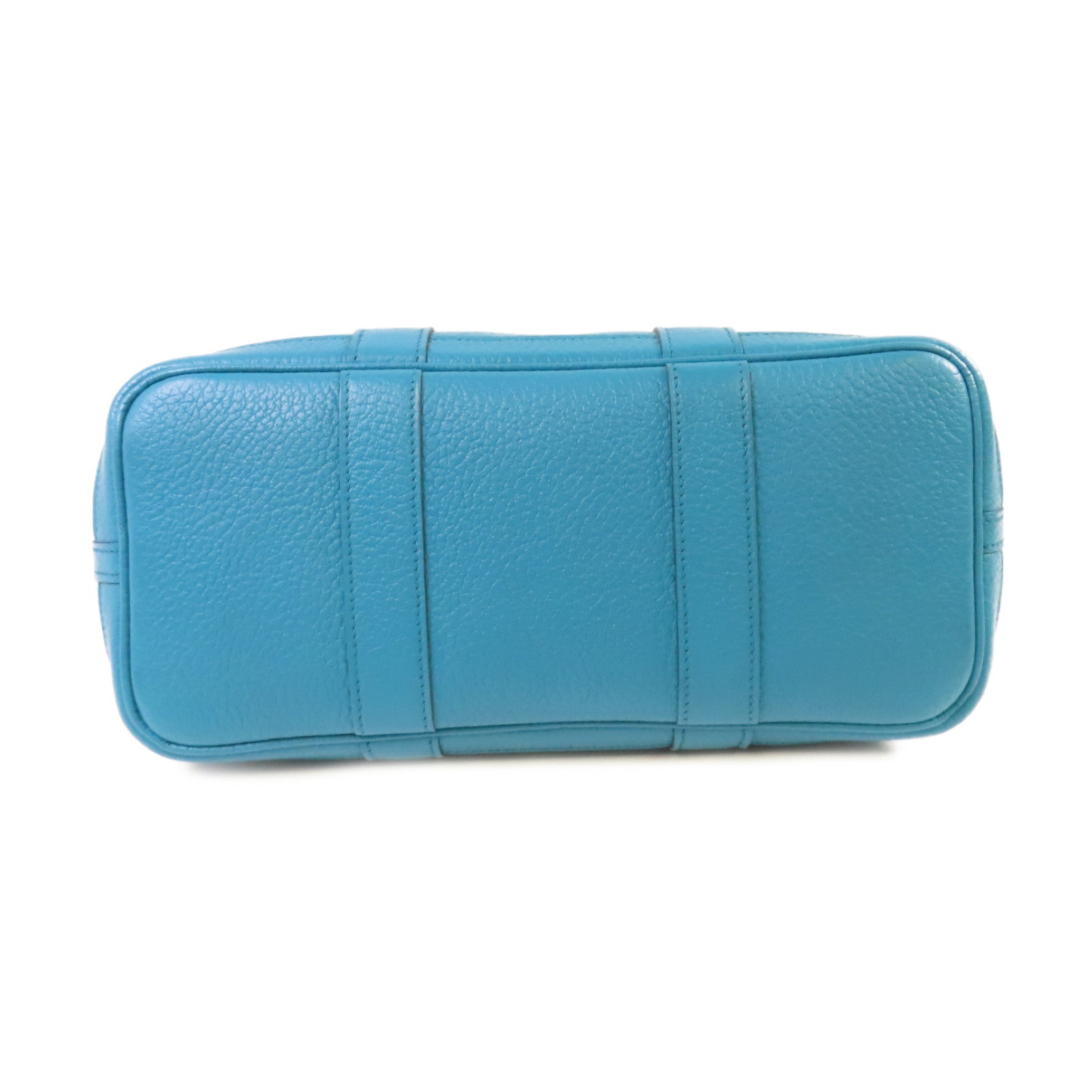 HERMES Negonda皮革Garden Party TPM Tote Bag銀扣手挽袋7B Turquoise/松石藍色