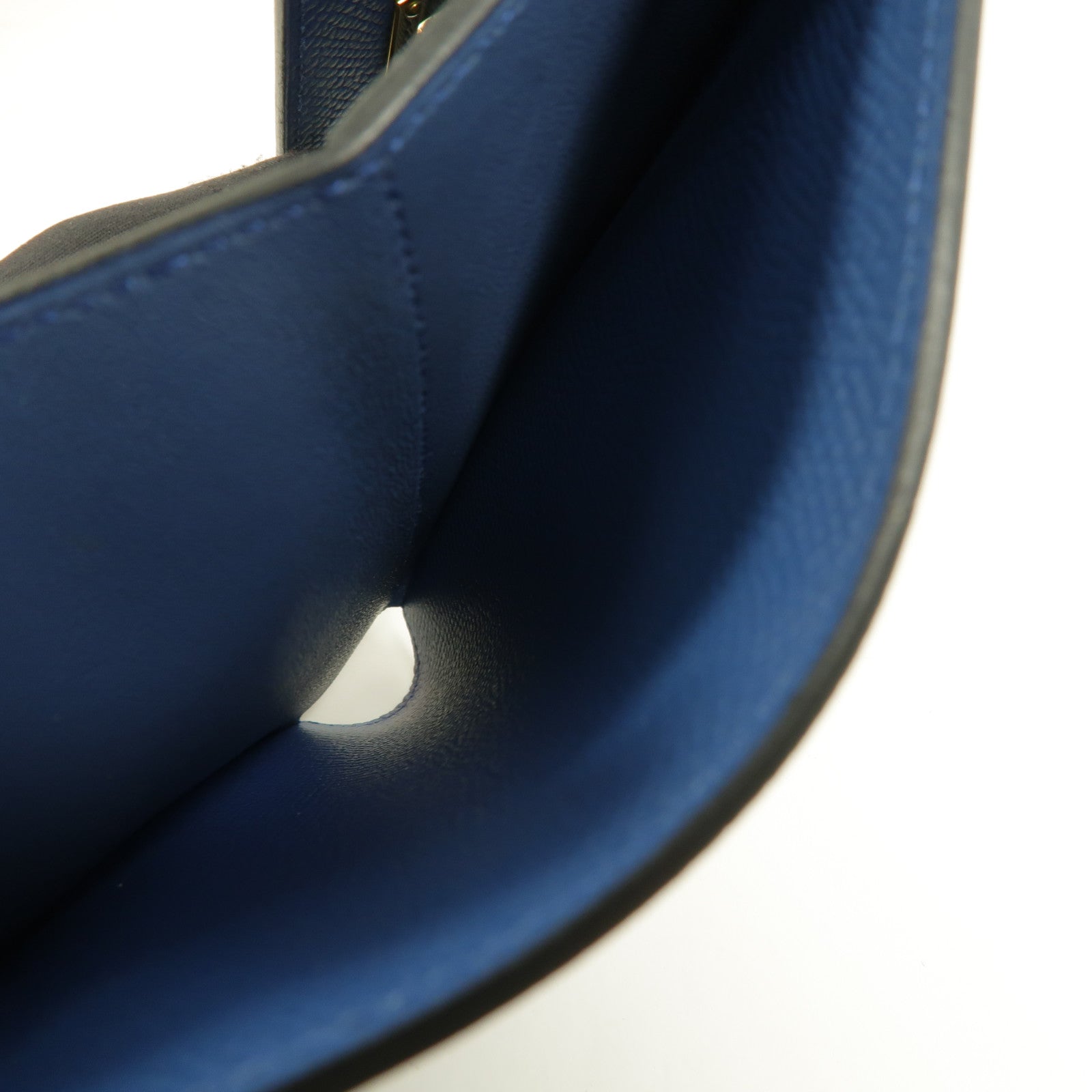 HERMES Epsom皮革Kelly Depliant Medium長錢包Bleu Agate
