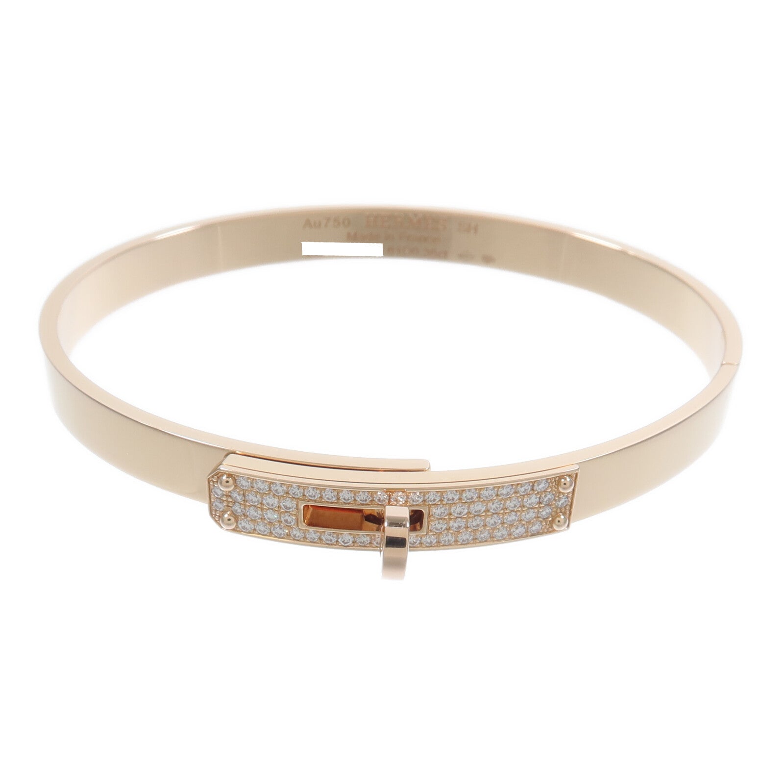 HERMES 18K玫瑰金Kelly Bracelet Diamond鑽石手鐲
