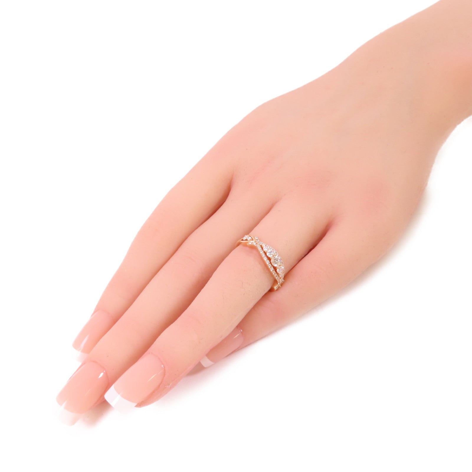 JEWELRY 18K玫瑰金/0.05ct鑽石Diamond Ring戒指US#5.5