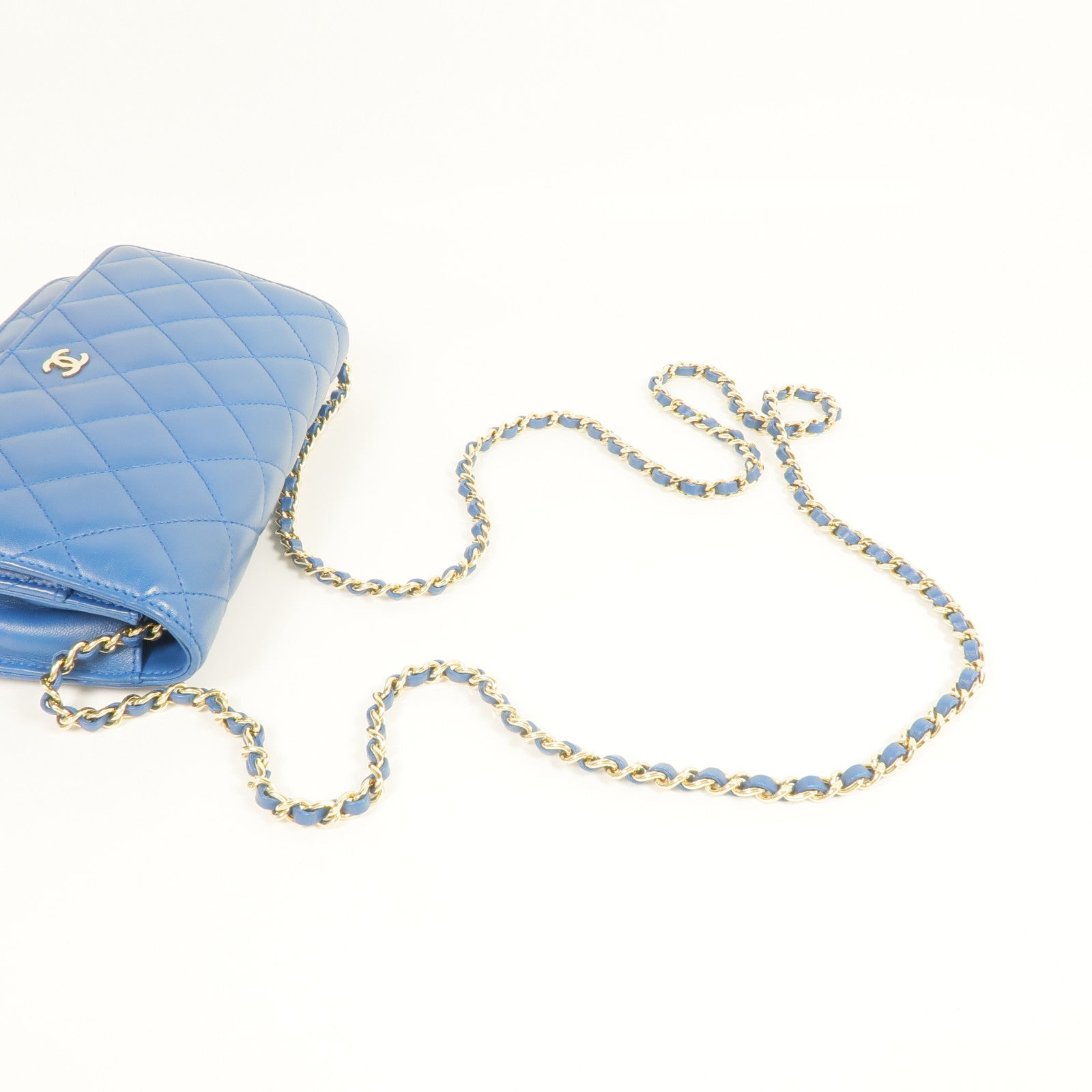 CHANEL 羊皮皮革WOC Wallet On Chain金扣鏈帶肩背袋