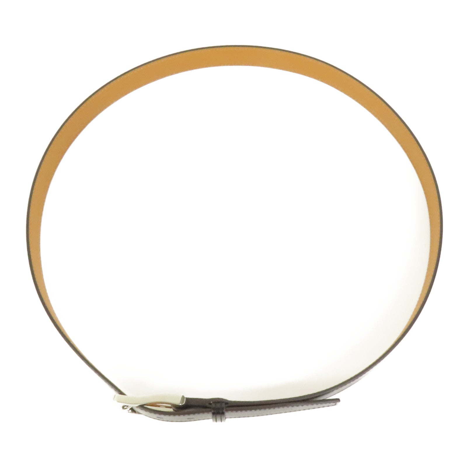 HERMES 【激減優惠】皮革Belt 95cm銀扣皮帶