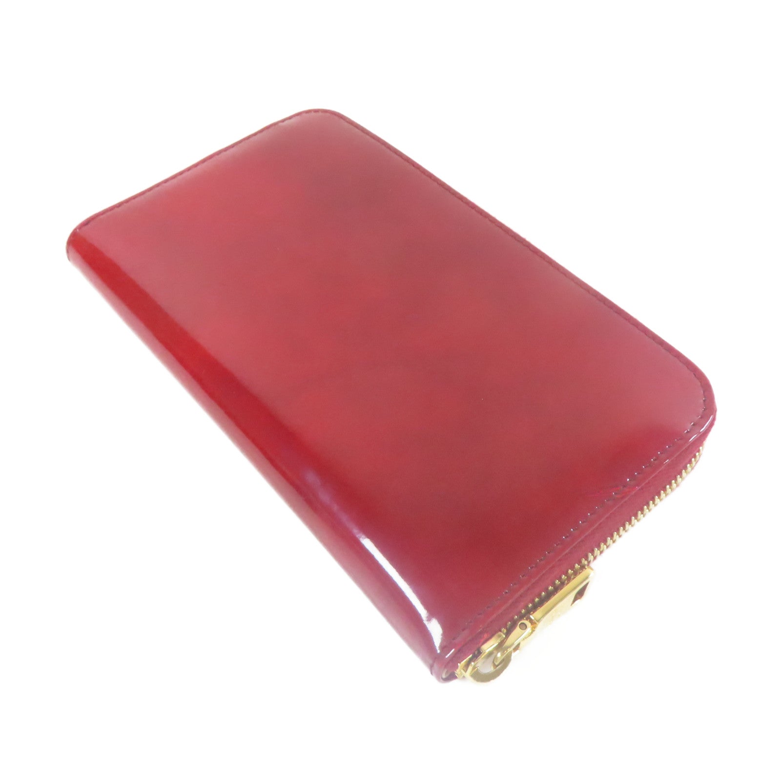 PRADA 【激減優惠】漆皮皮革Zipper Long Wallet金扣長錢包紅色