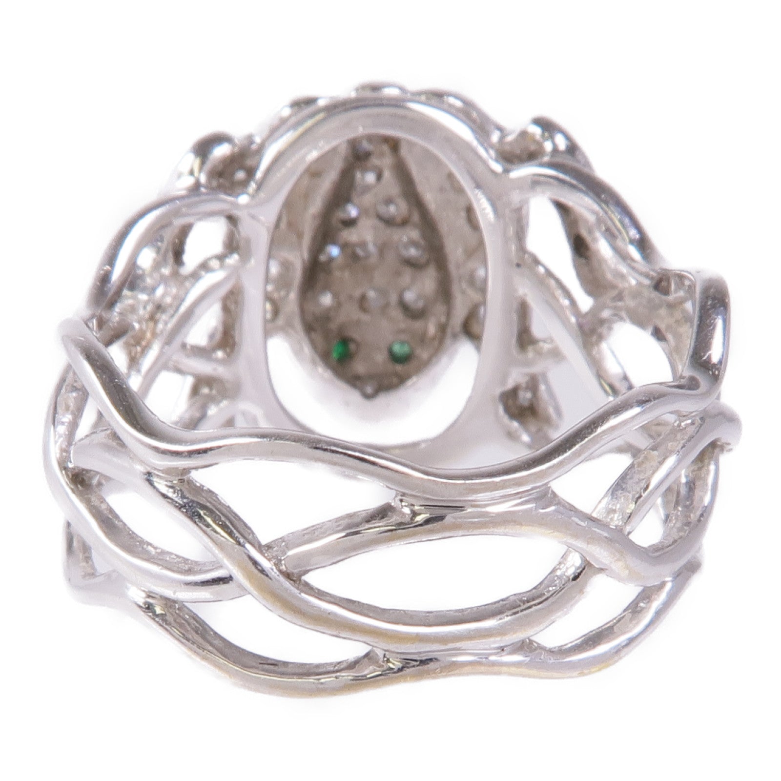 JEWELRY 【激減優惠】18K白金Emerald/Diamond Ring綠寶石/鑽石戒指US#6.25