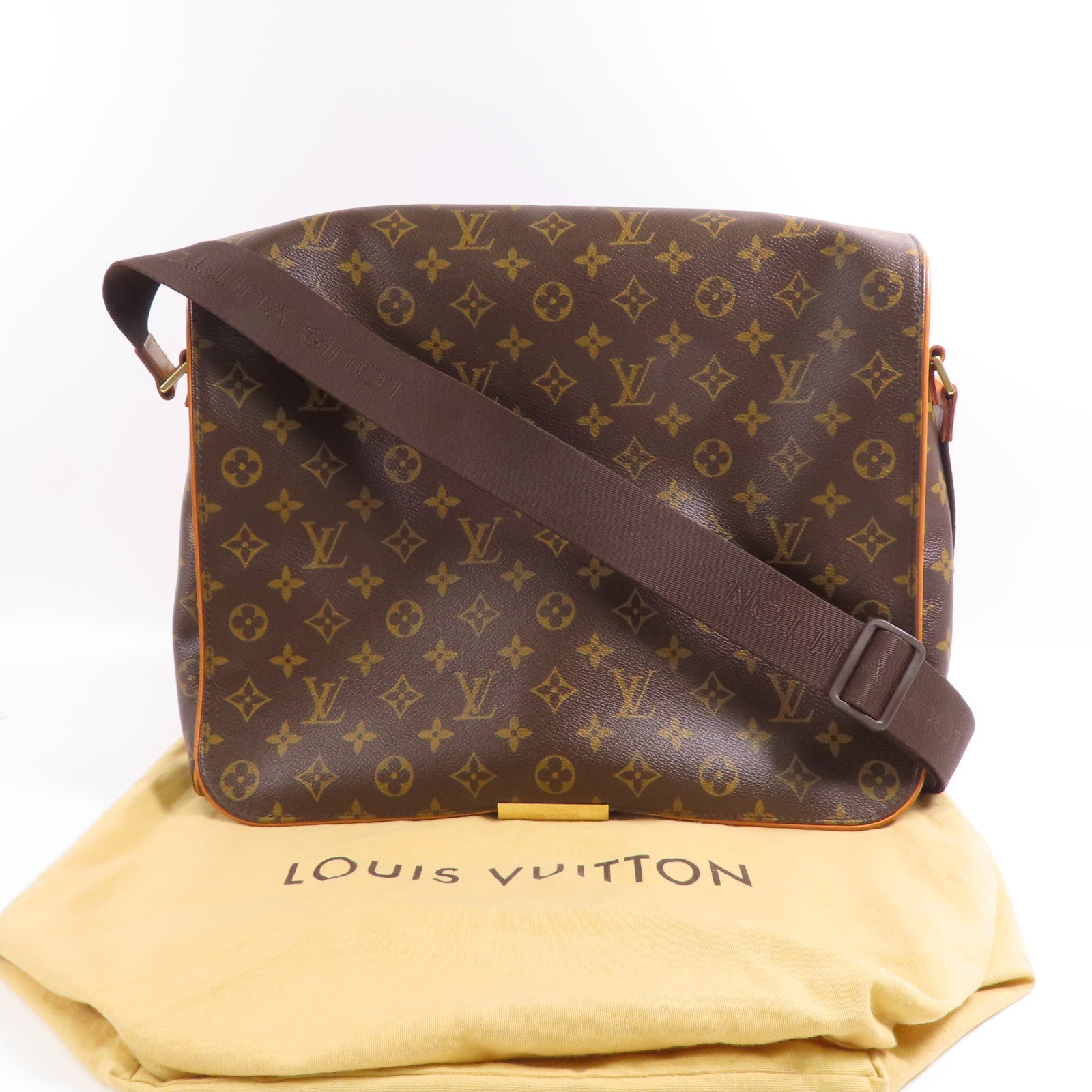 LOUIS VUITTON Monogram Abbesses金扣肩背袋棕色