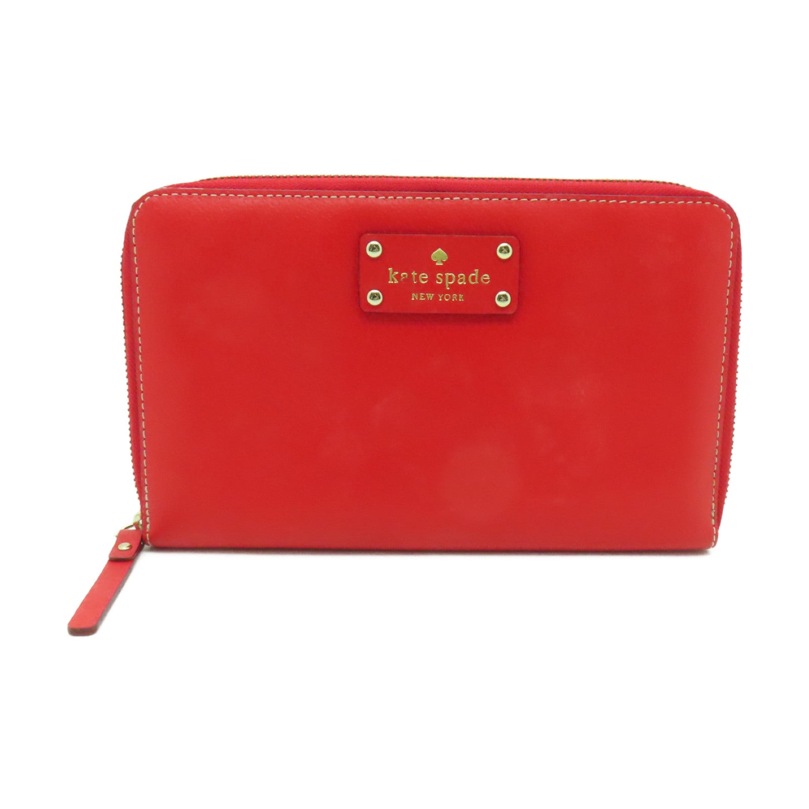 Kate Spade 【激減優惠】牛皮皮革Wallet Pouch金扣手拿包紅色