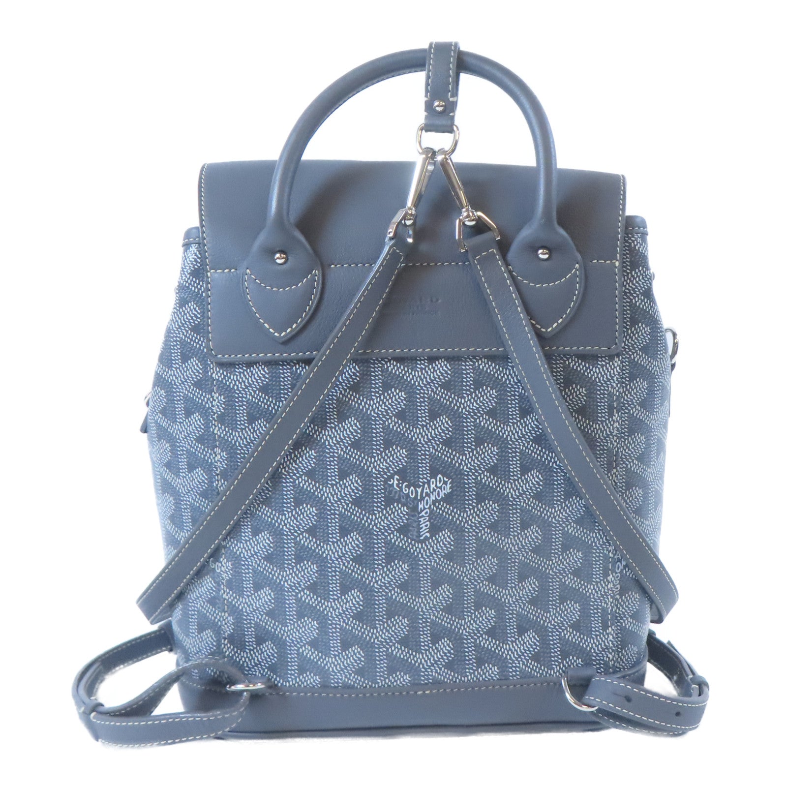 GOYARD 塗層帆布Alpin Mini Backpack銀扣背包灰色