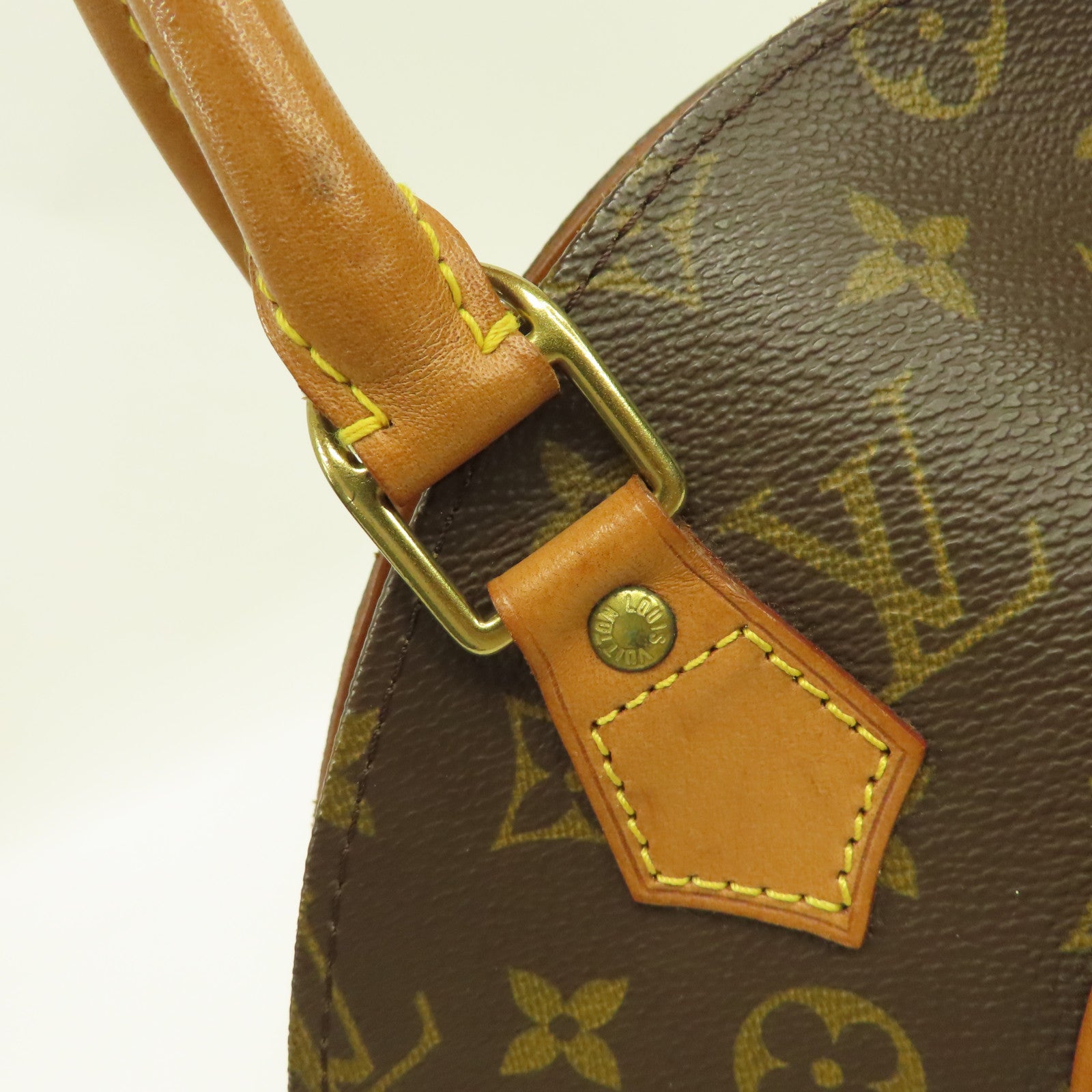 LOUIS VUITTON Monogram Ellipse PM金扣手挽袋啡色