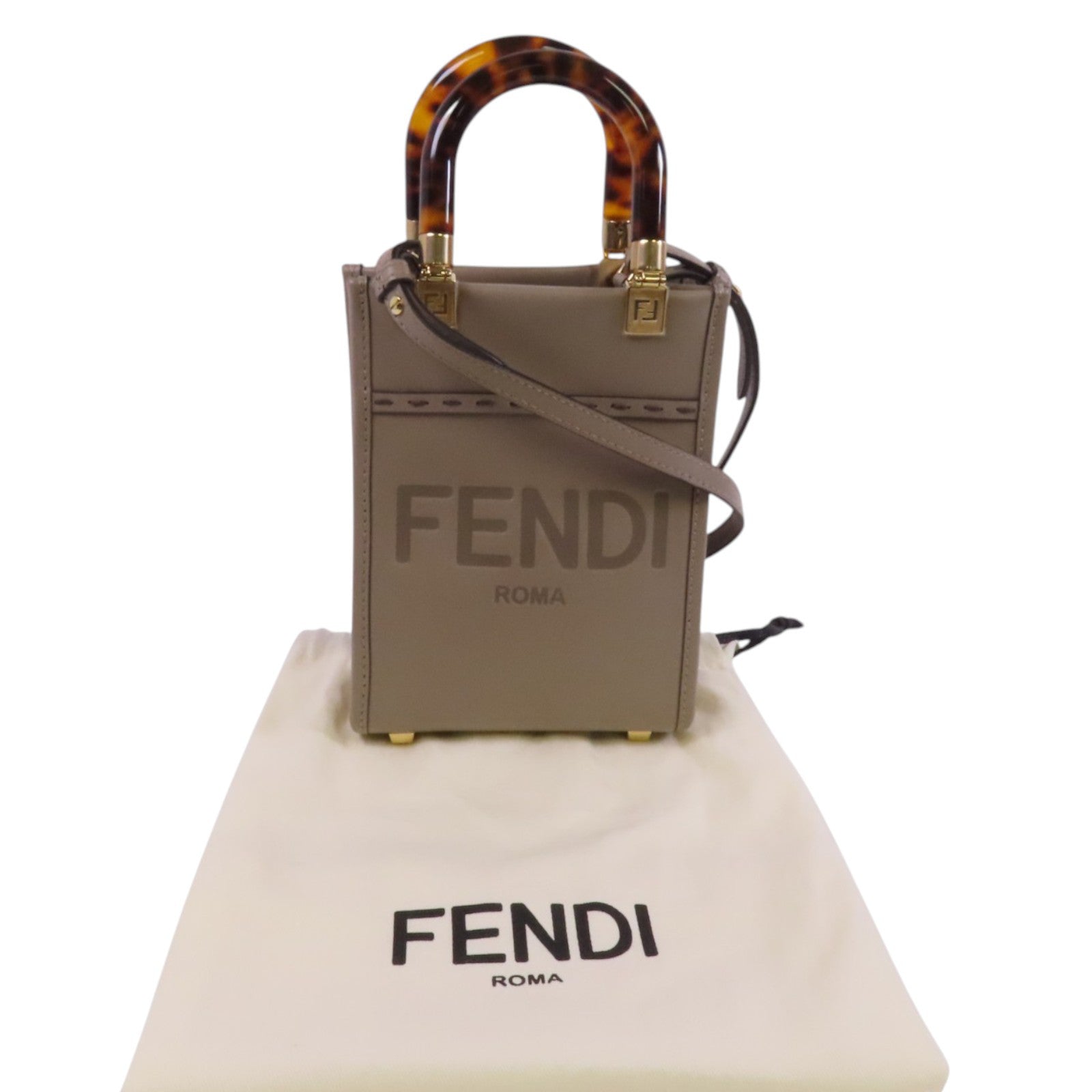FENDI 【激減優惠】牛皮皮革Sunshine手挽肩背兩用袋