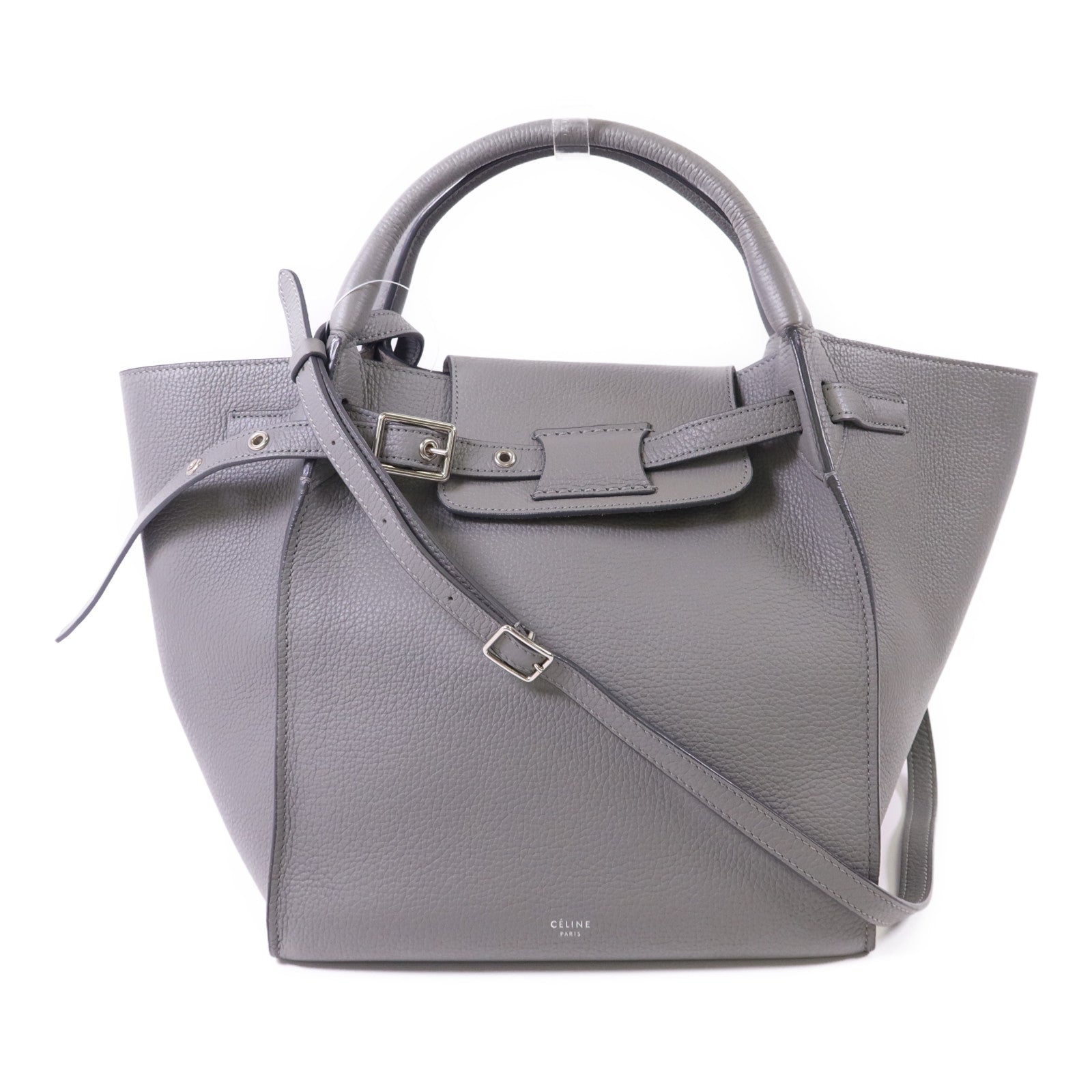 CELINE 牛皮皮革Small Big Bag銀扣手挽肩背兩用袋