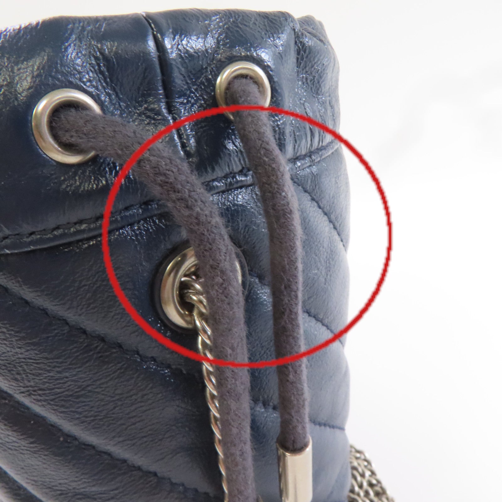 GUCCI 【激減優惠】牛皮皮革GG Marmont Chain Shoulder Bag鏈帶肩背袋藍色