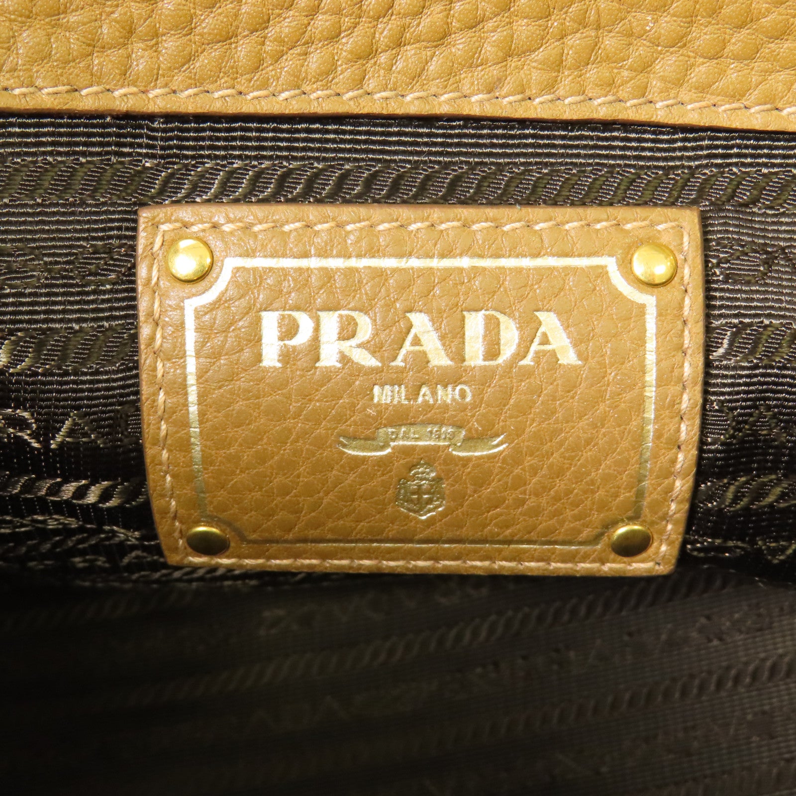 PRADA 牛皮皮革Vit Daino金扣手挽肩背兩用袋