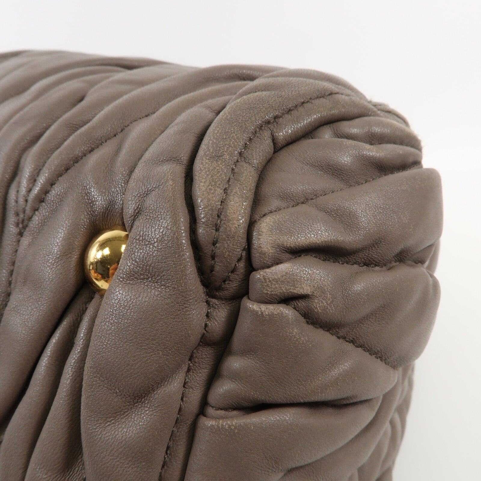 Miu Miu 牛皮皮革2 Way Shoulder金扣手挽肩背兩用袋