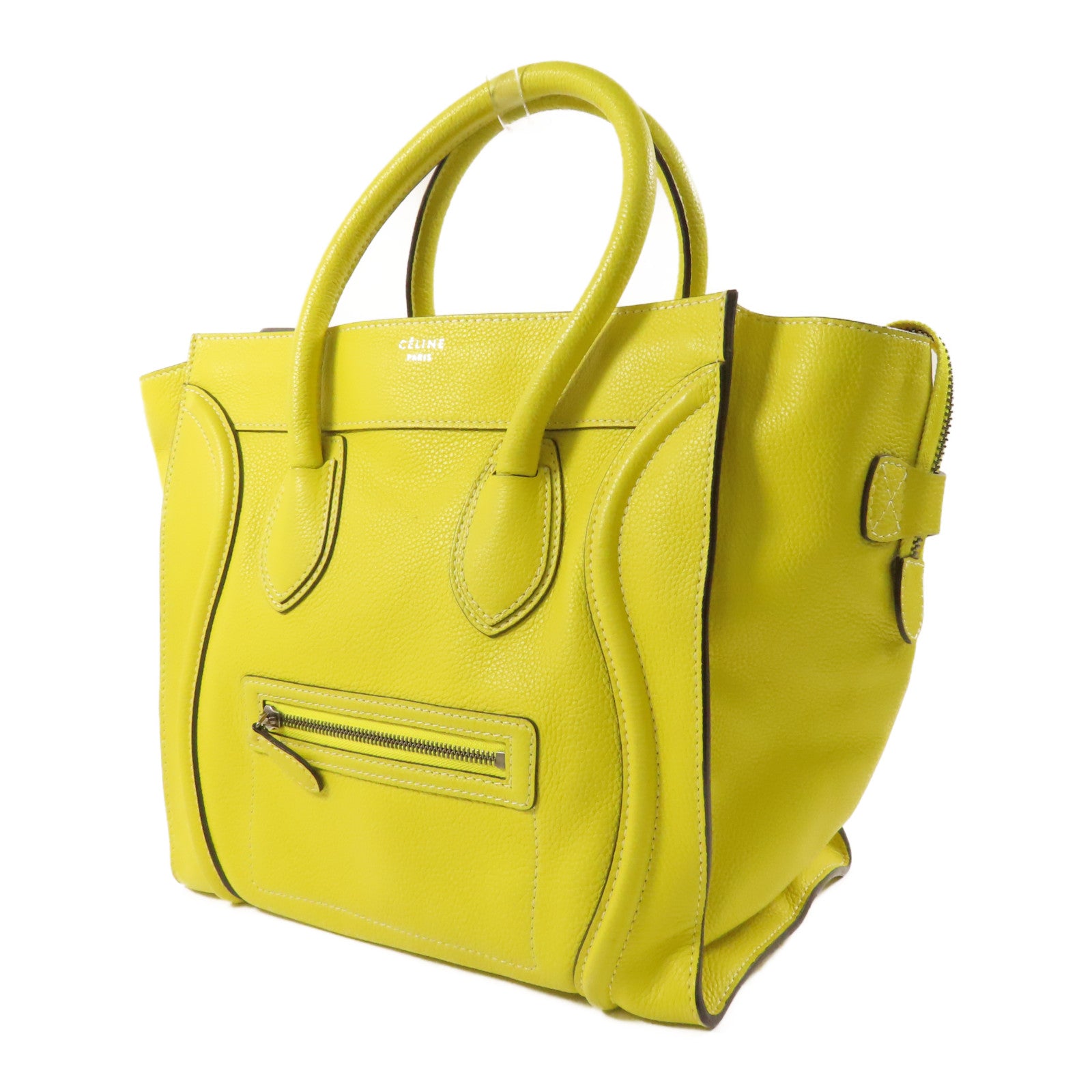 CELINE 牛皮皮革Luggage銀扣手挽袋