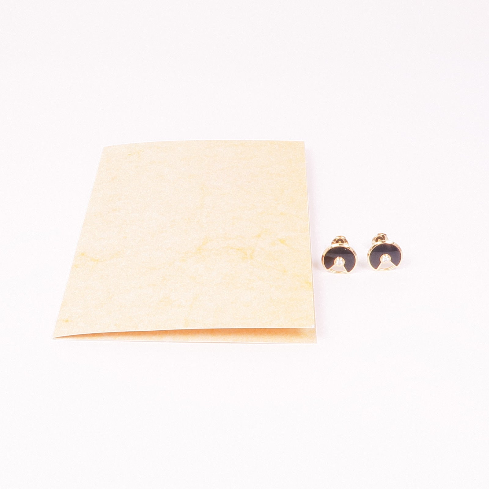 CARTIER 18K玫瑰金Diamond Onyx Earrings黑瑪瑙/鑽石耳環