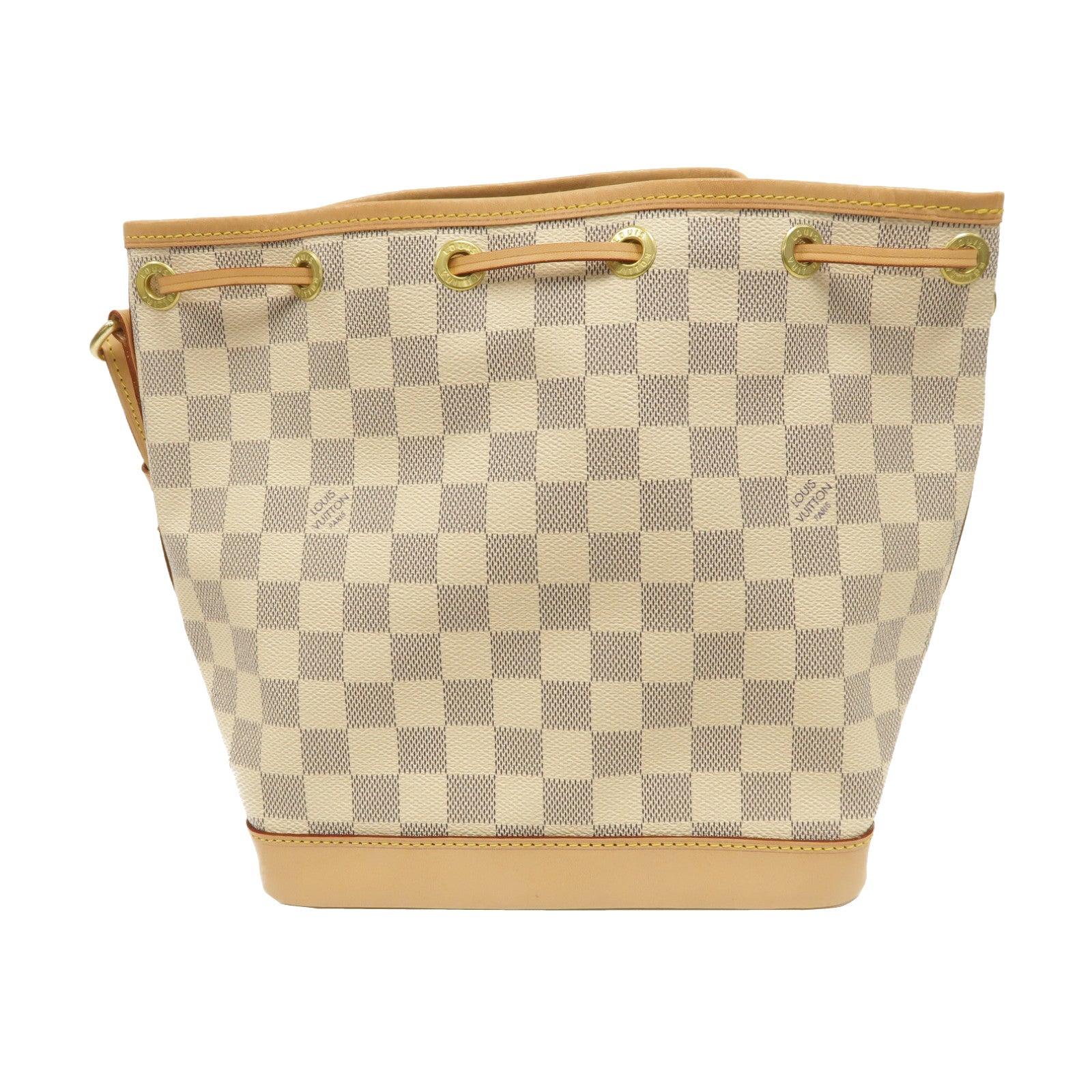 LOUIS VUITTON Damier Azur Noe BB金扣肩背袋白色