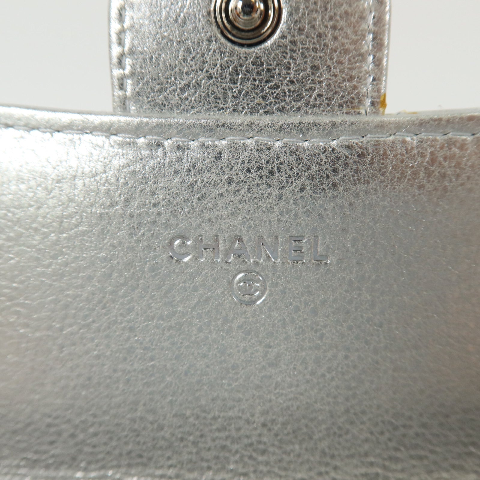 CHANEL 羊皮皮革Long Wallet銀扣長錢包