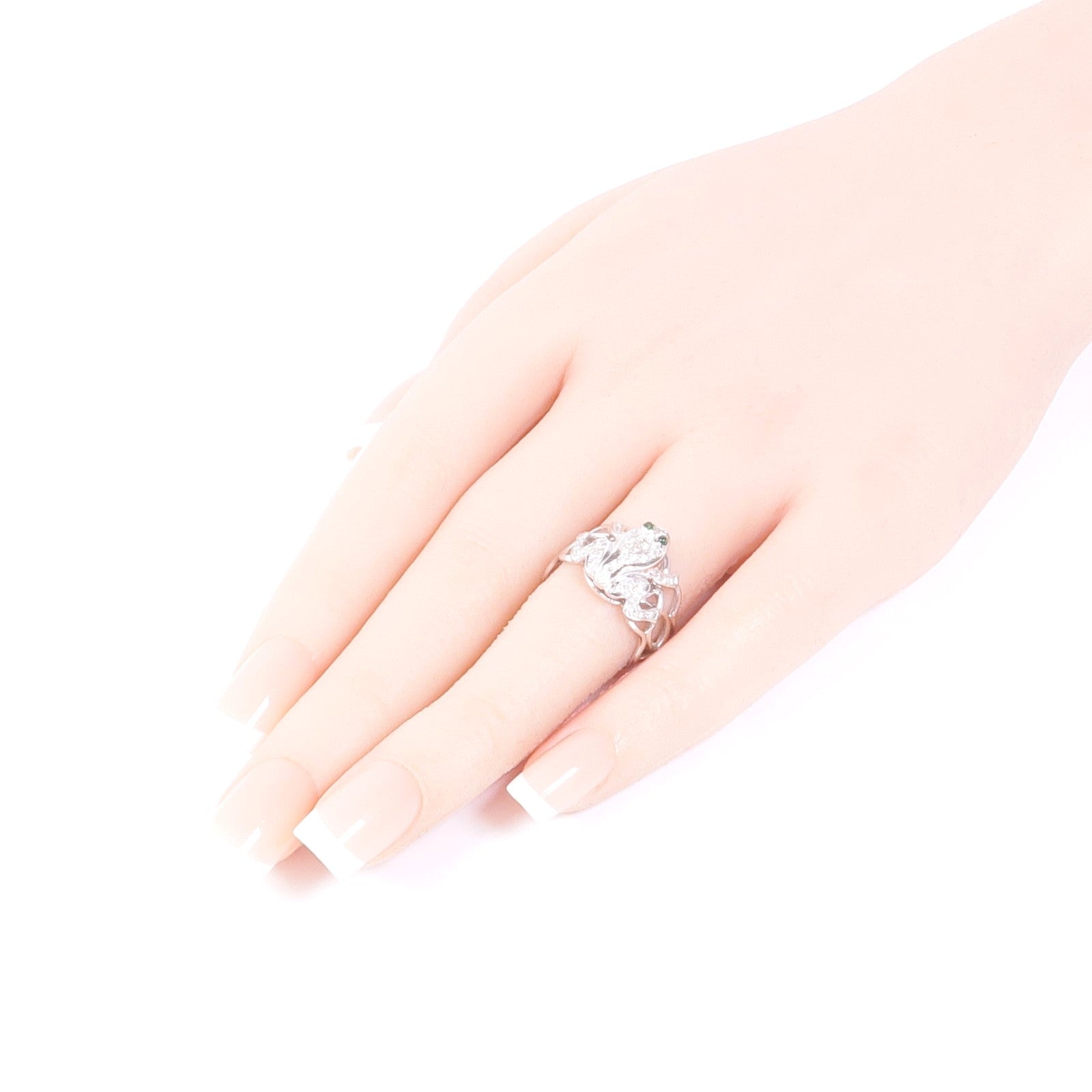 JEWELRY 【激減優惠】18K白金Emerald/Diamond Ring綠寶石/鑽石戒指US#6.25