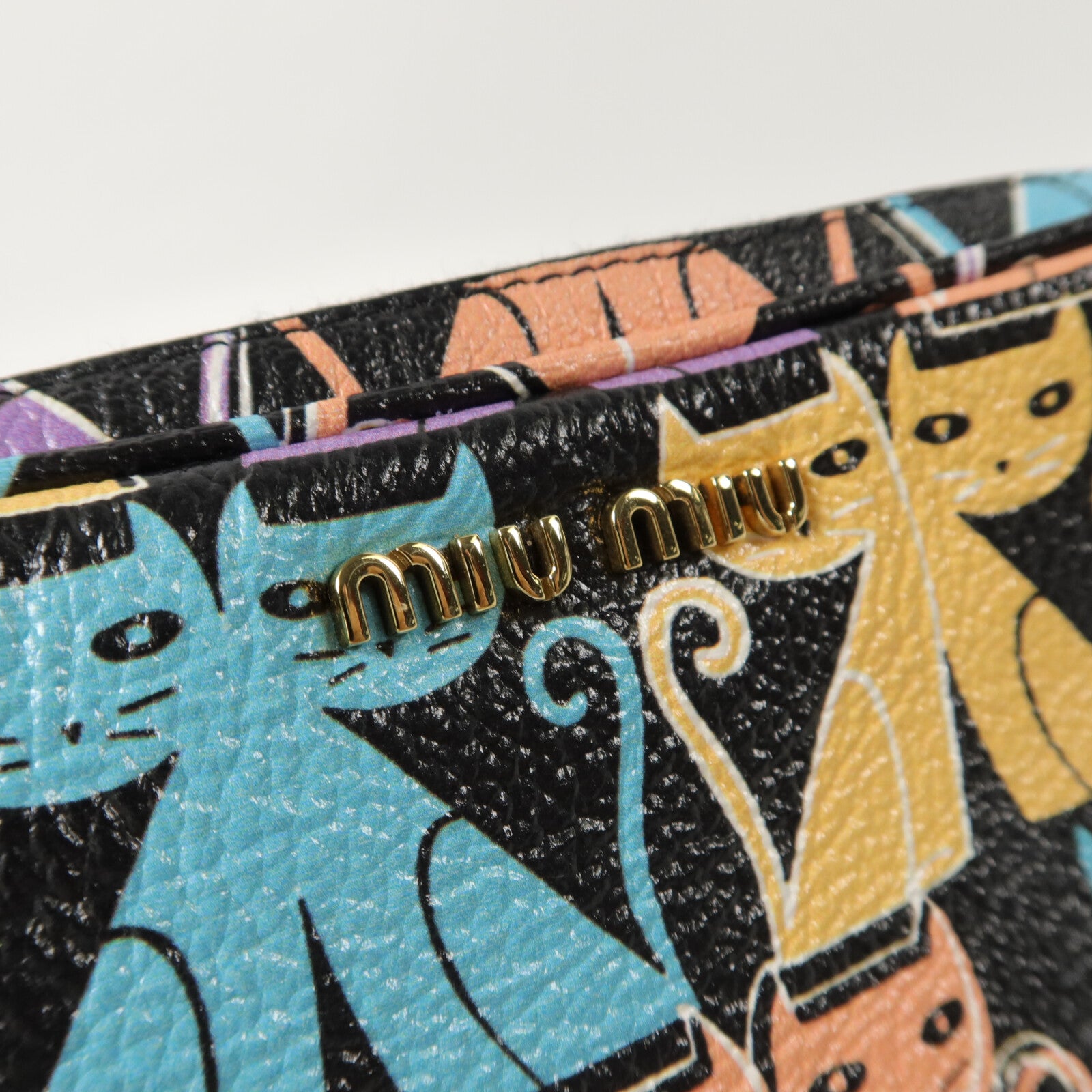 Miu Miu 羊皮皮革Madras Cat Shoulder Bag肩背袋