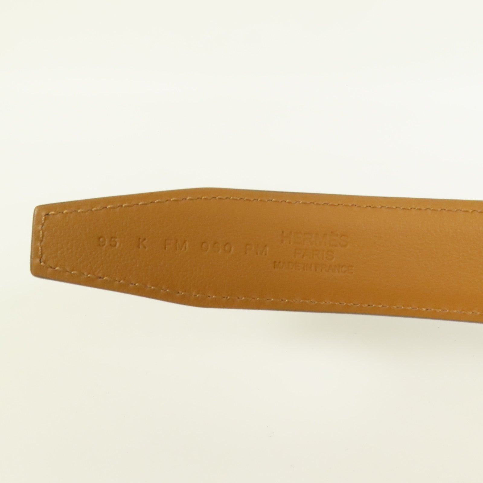 HERMES 【激減優惠】皮革Belt 95cm銀扣皮帶