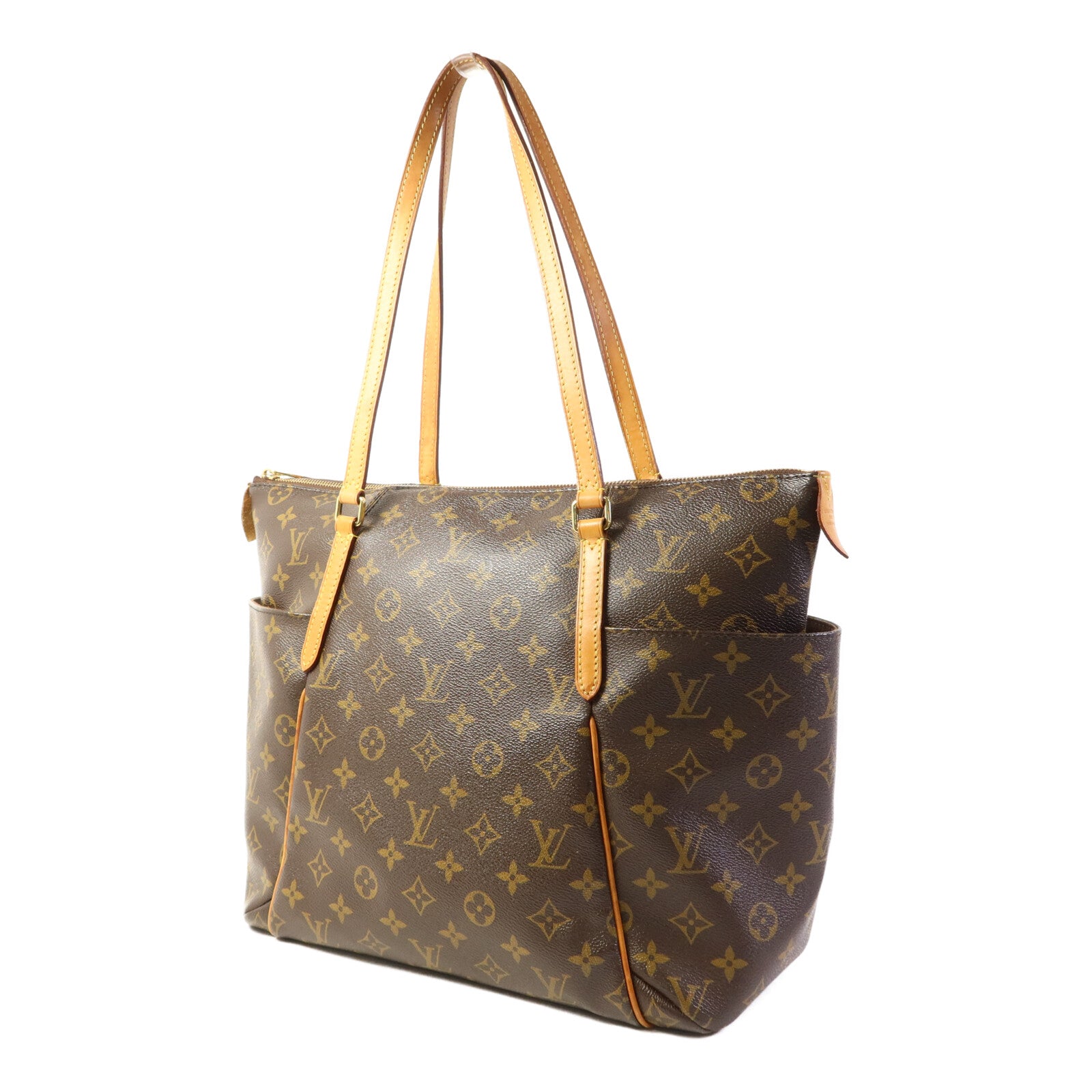 LOUIS VUITTON Monogram Totally MM金扣肩背袋棕色