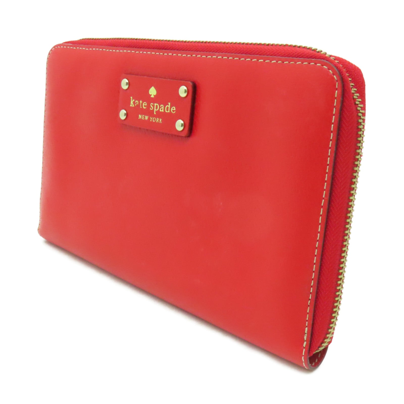 Kate Spade 【激減優惠】牛皮皮革Wallet Pouch金扣手拿包紅色