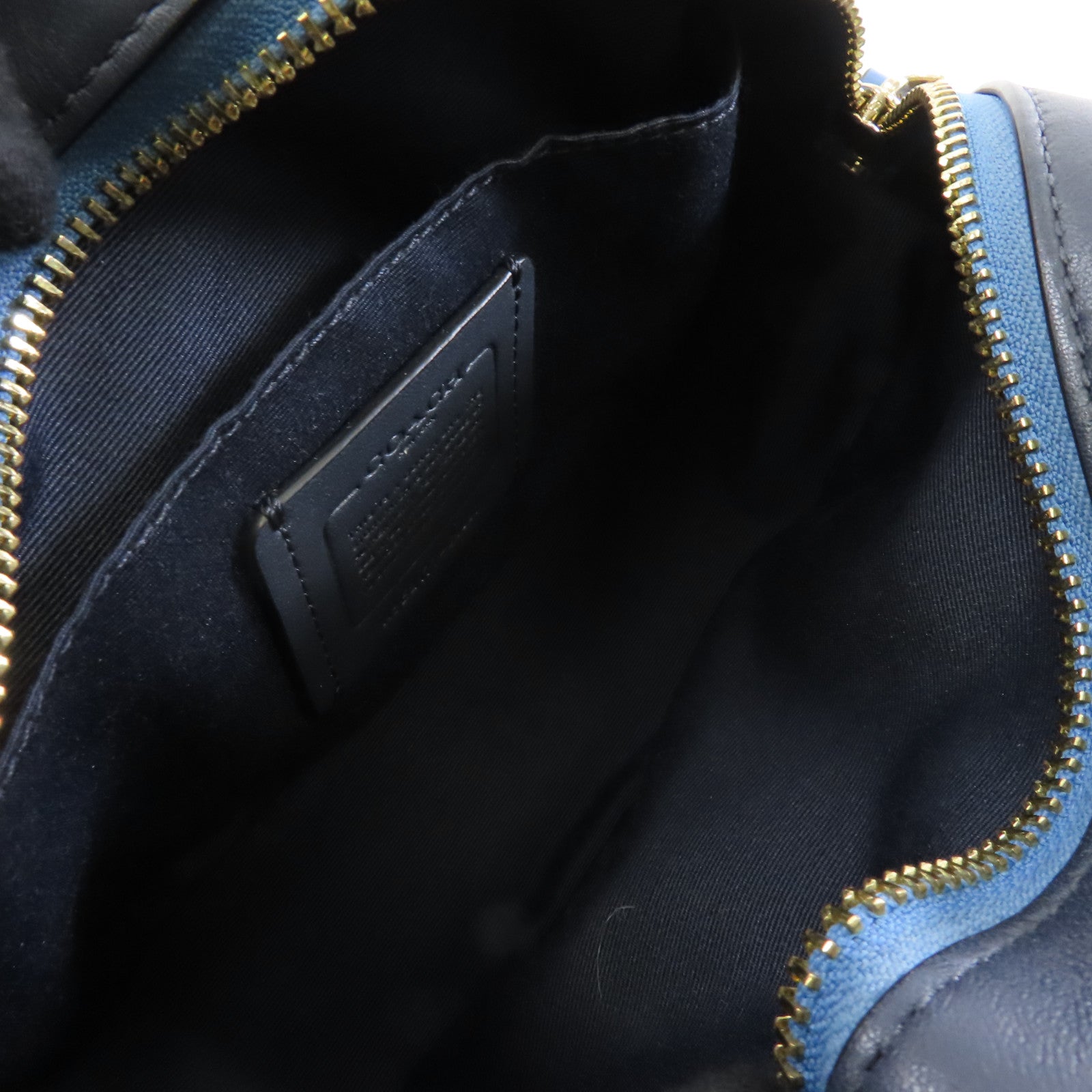 COACH 塗層帆布Shoulder Bag金扣肩背袋藍色