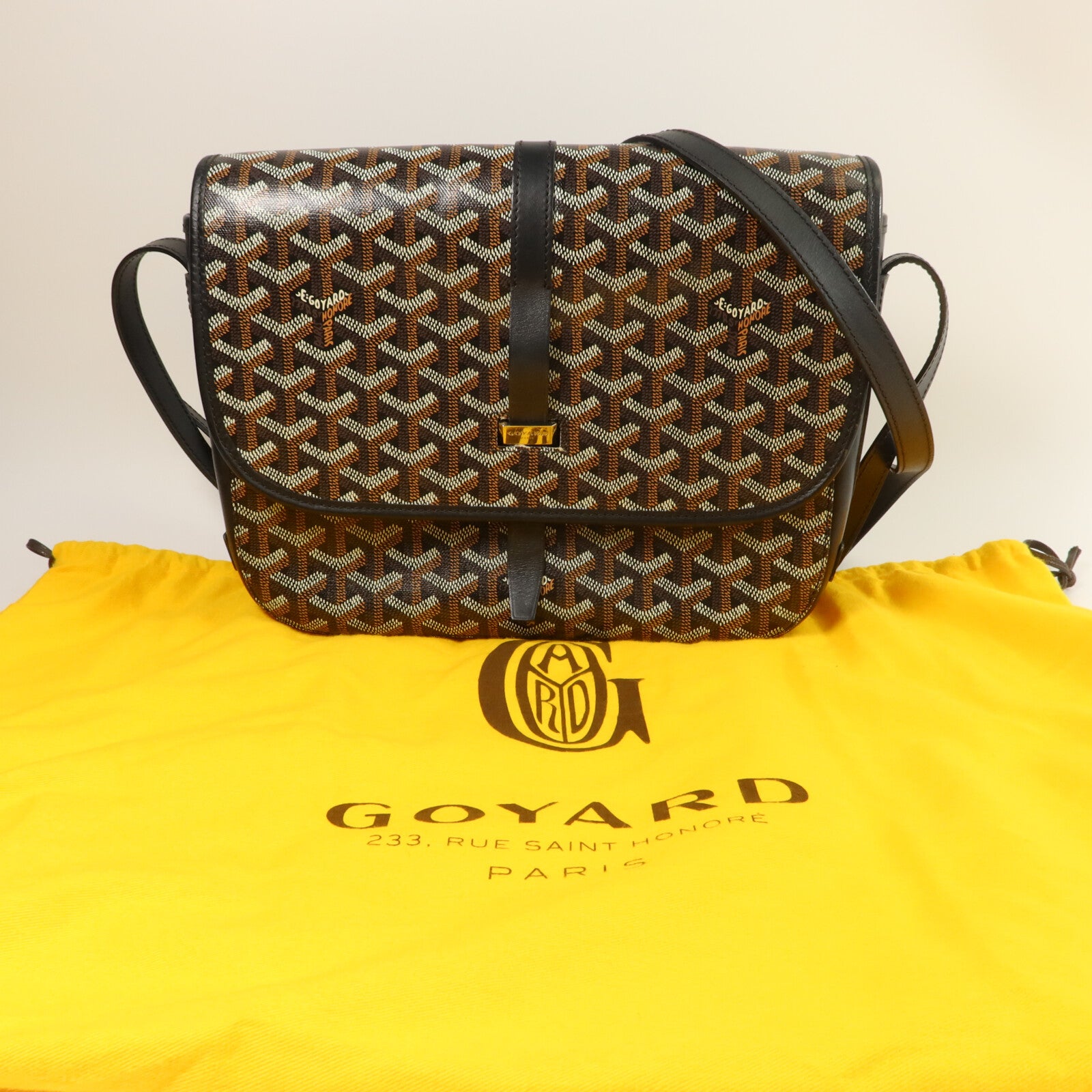 GOYARD 塗層帆布/牛皮皮革Belvedere 2 MM肩背袋