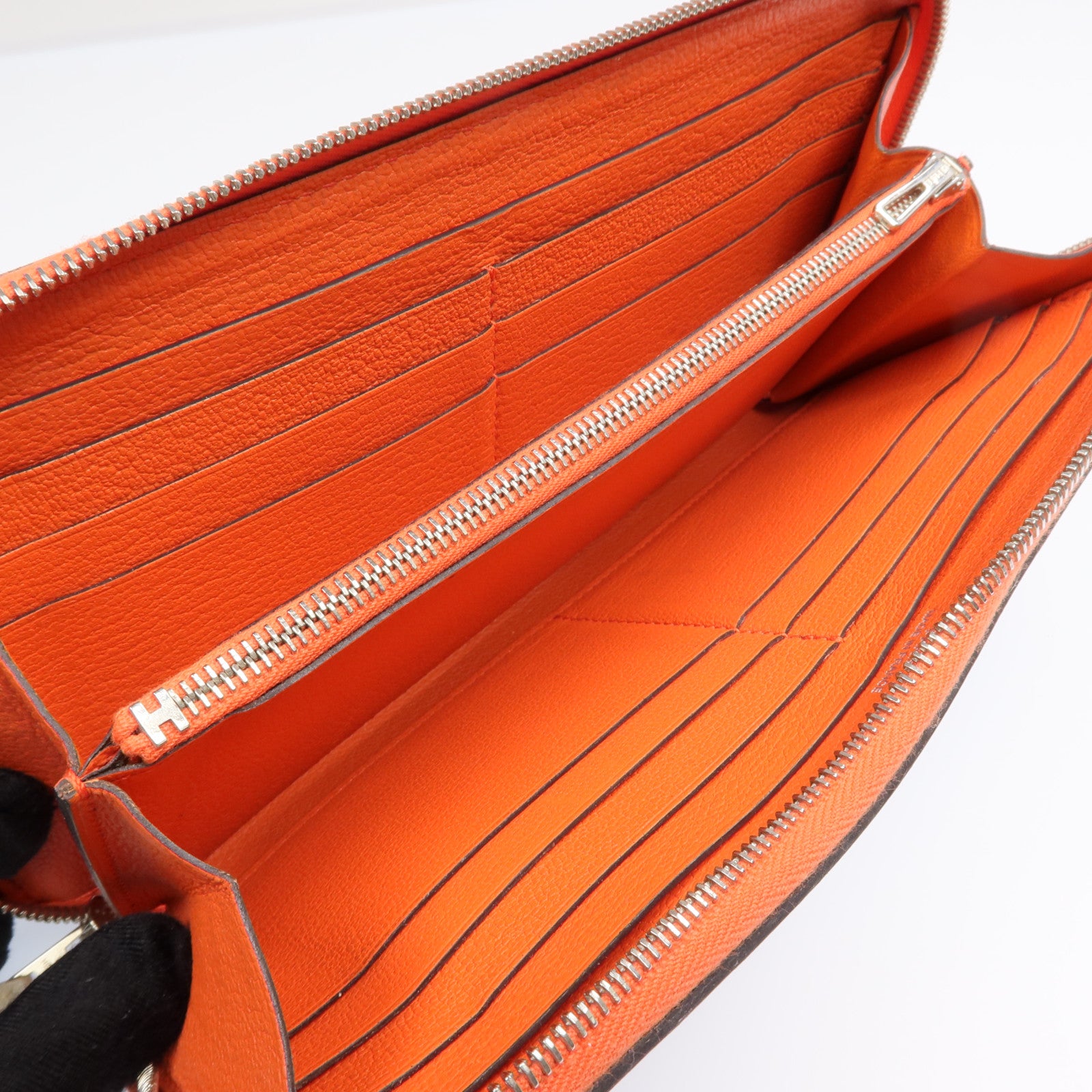 HERMES Swift皮革Azap Pegasus Design銀扣長錢包