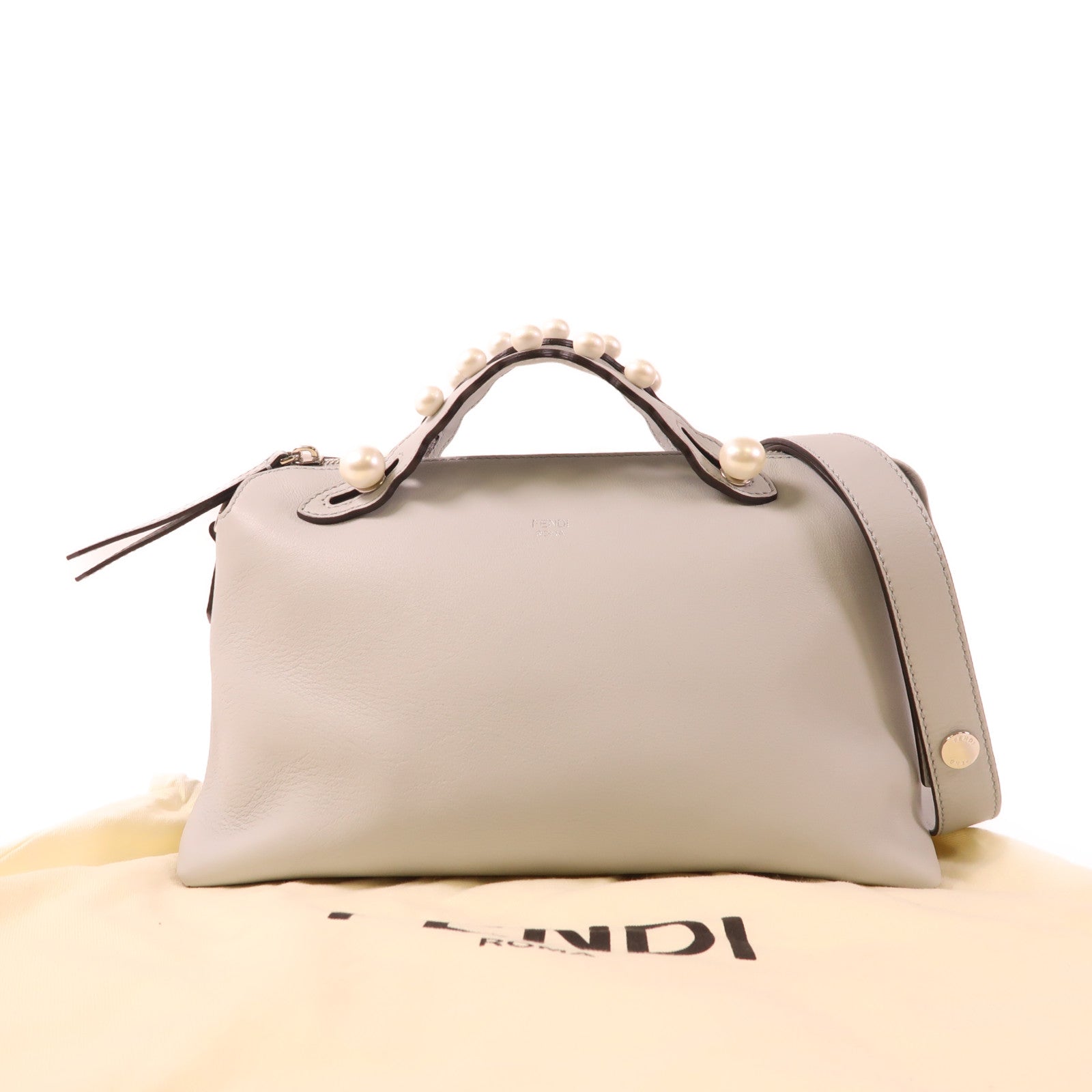 FENDI 牛皮皮革By The Way銀扣手挽肩背兩用袋