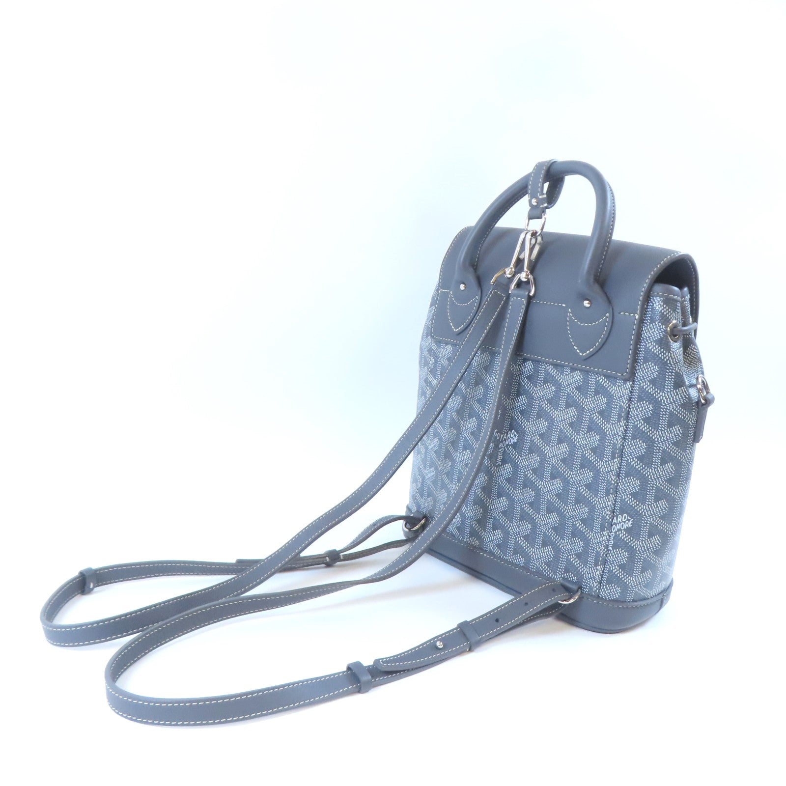 GOYARD 塗層帆布Alpin Mini Backpack銀扣背包灰色