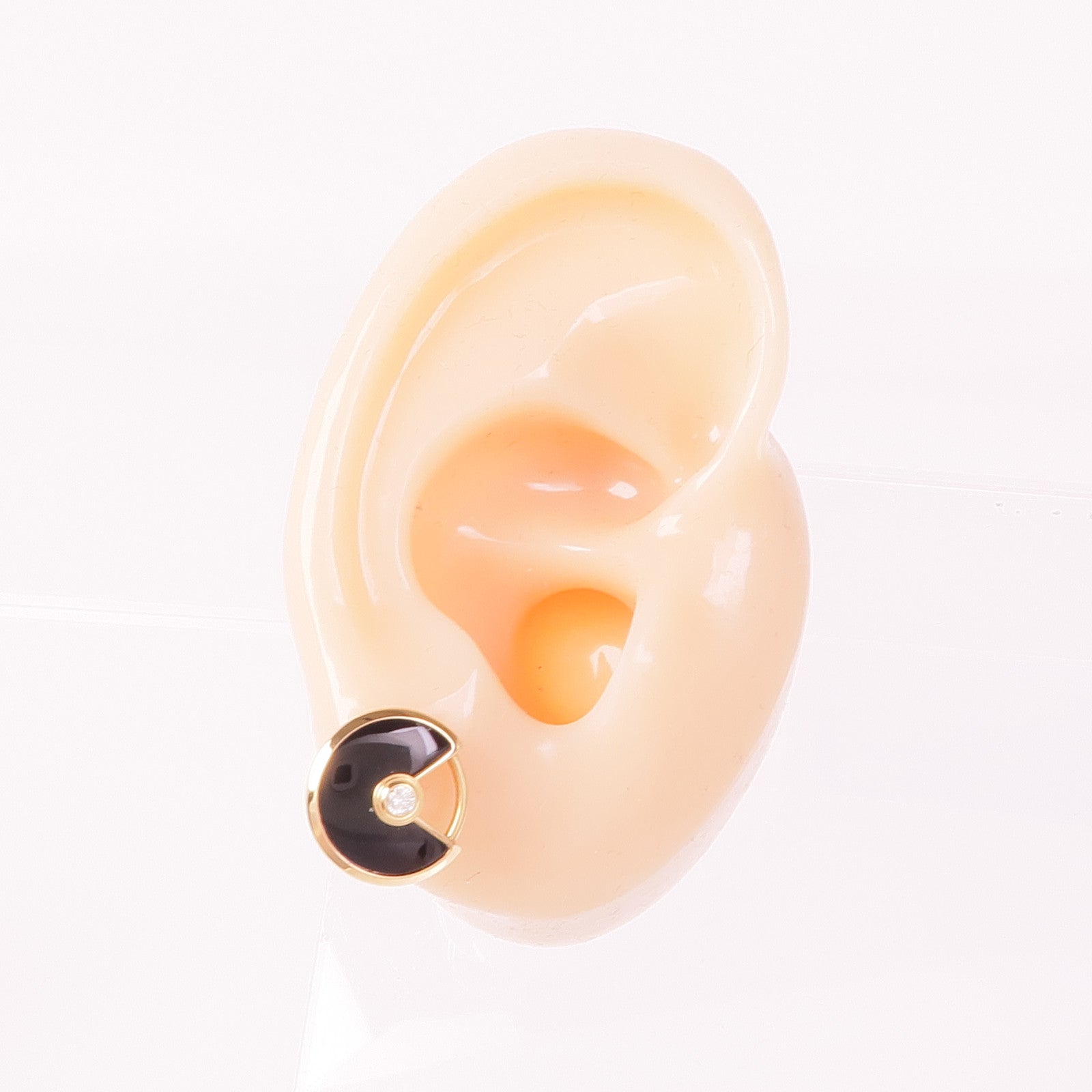 CARTIER 18K玫瑰金Diamond Onyx Earrings黑瑪瑙/鑽石耳環