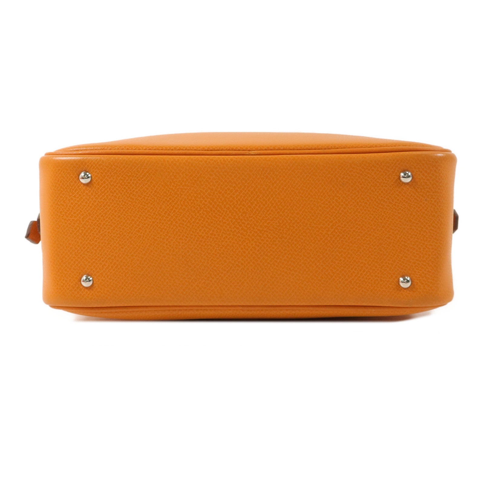 HERMES Epsom皮革Mini Plume手挽袋Orange