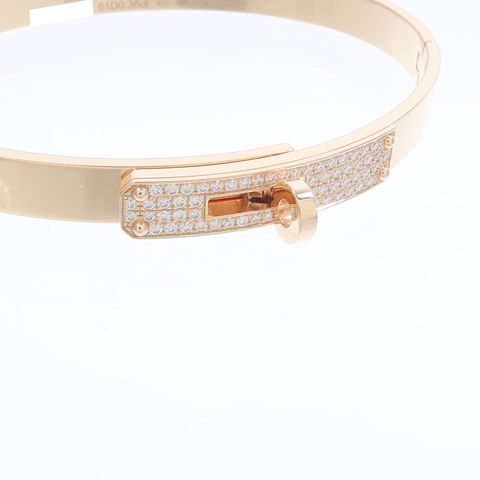 HERMES 18K玫瑰金Kelly Bracelet Diamond鑽石手鐲