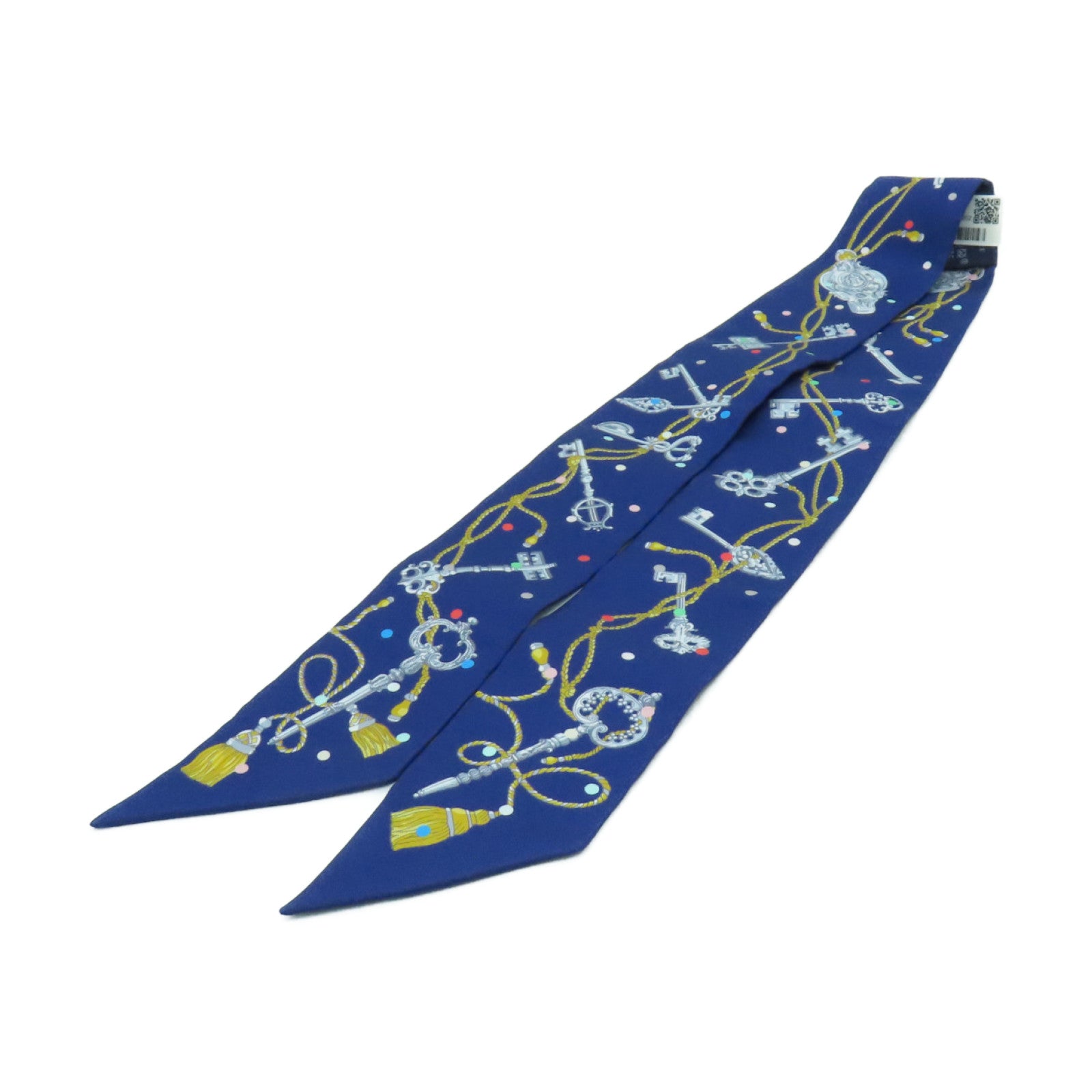 HERMES 【激減優惠】絲質Twilly絲巾藍色
