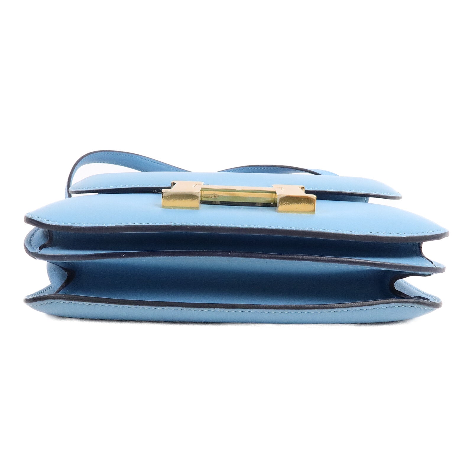 HERMES Swift皮革Constance Mini肩背袋Bleu Du Nord